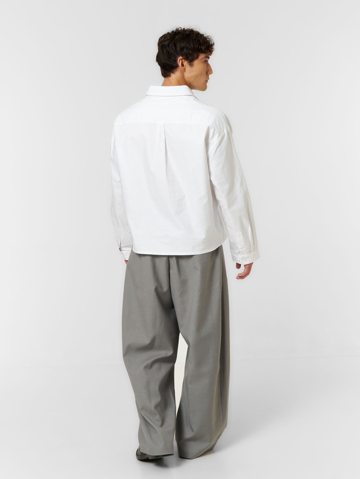 Korean Pleated Suit Pants Grey