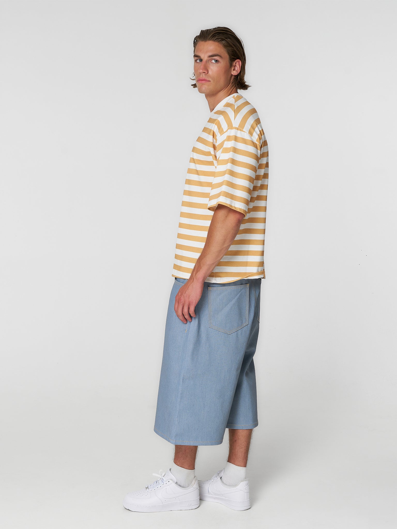 Striped T-Shirt Mustard/Ecru