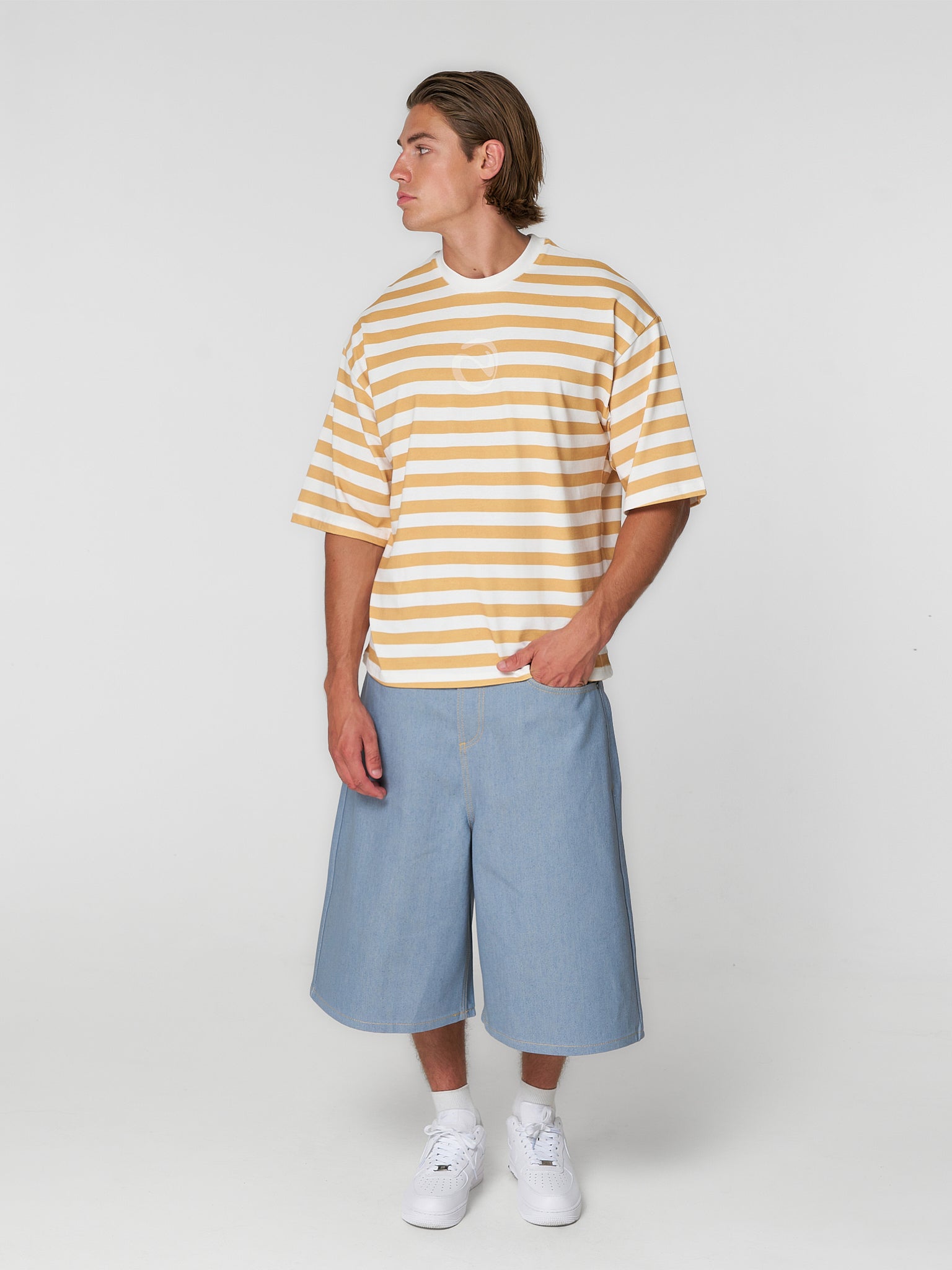 Raw Denim Shorts Light Blue