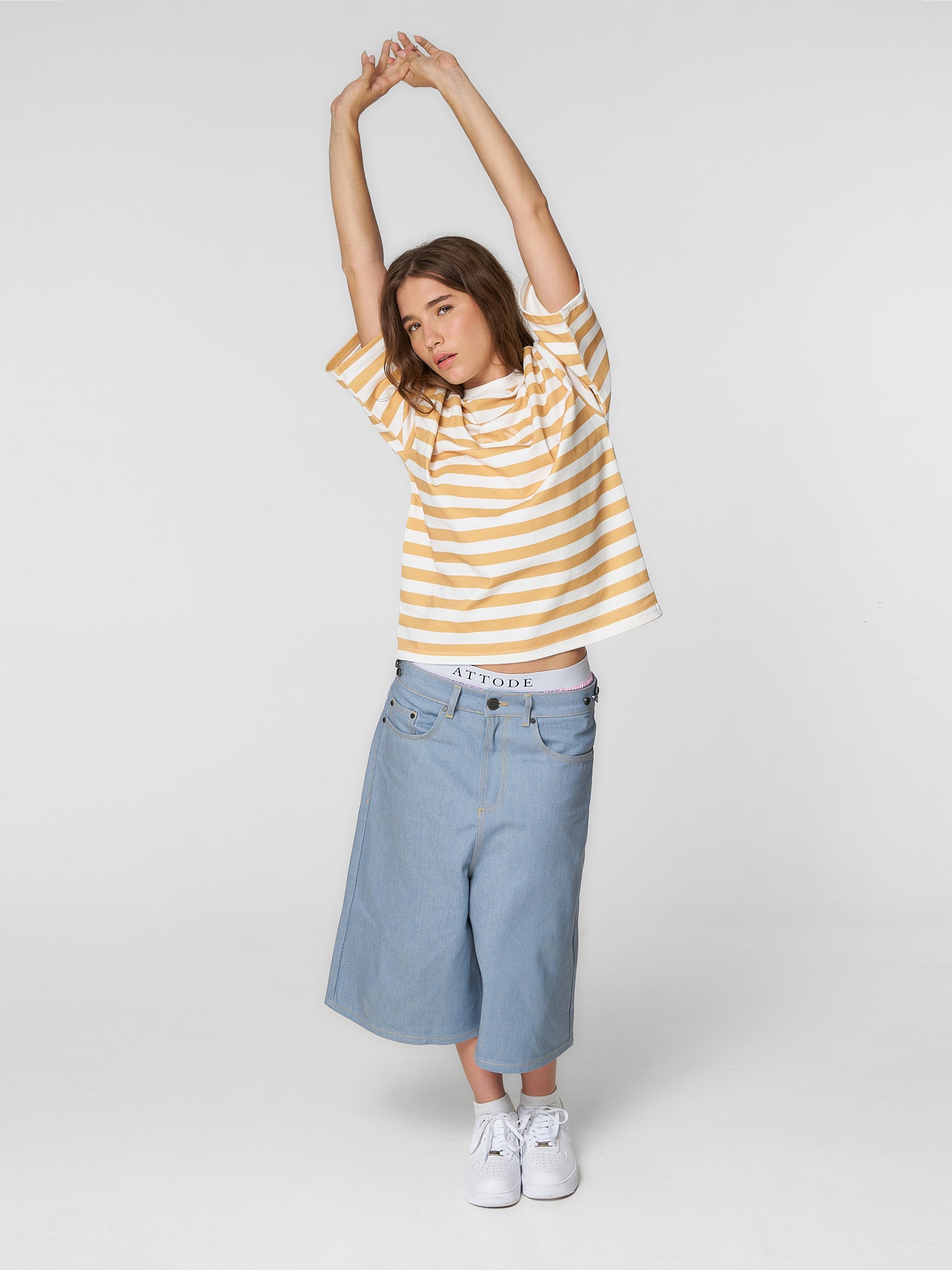 Striped T-Shirt Mustard/Ecru