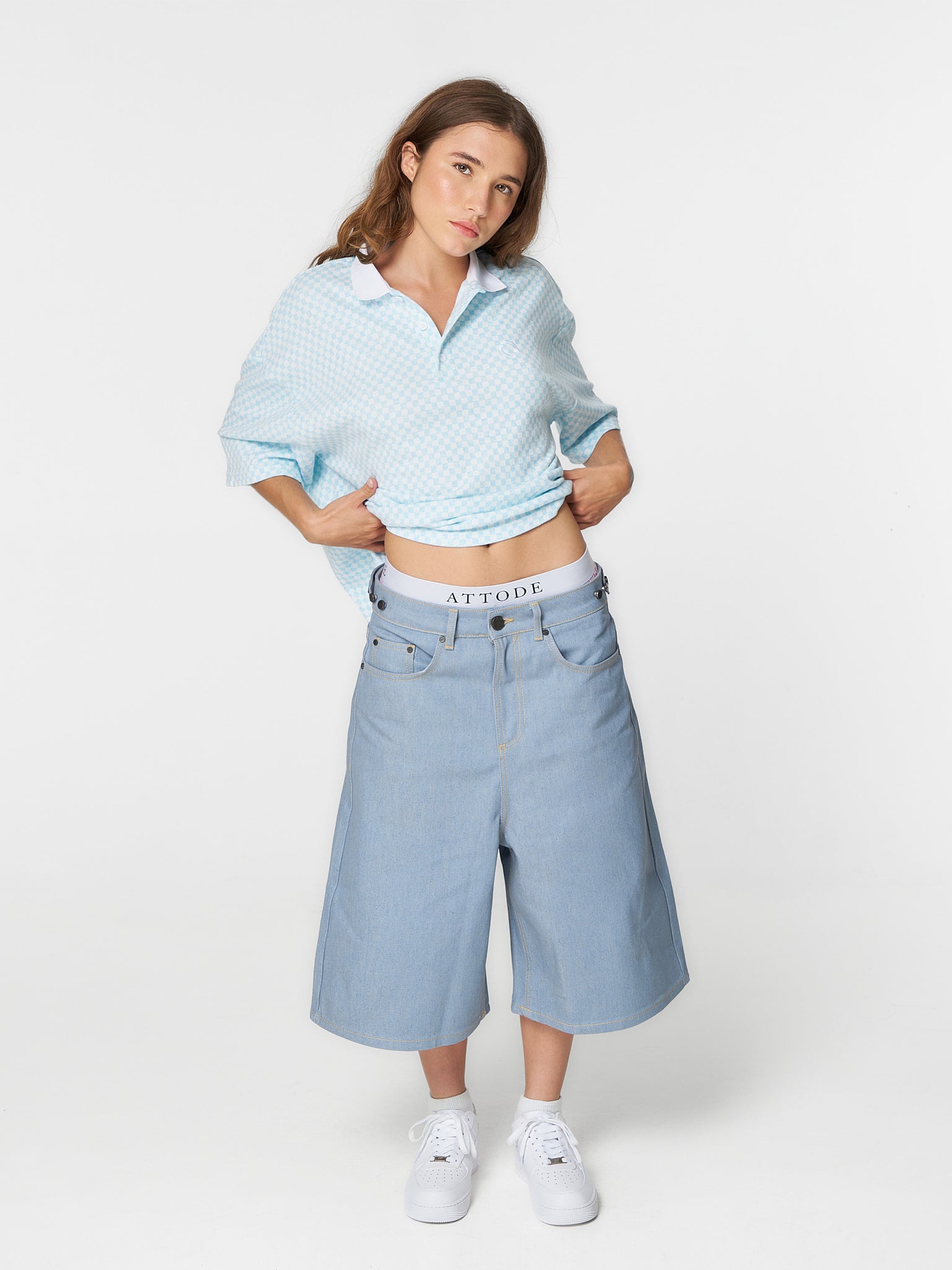 Raw Denim Shorts Light Blue