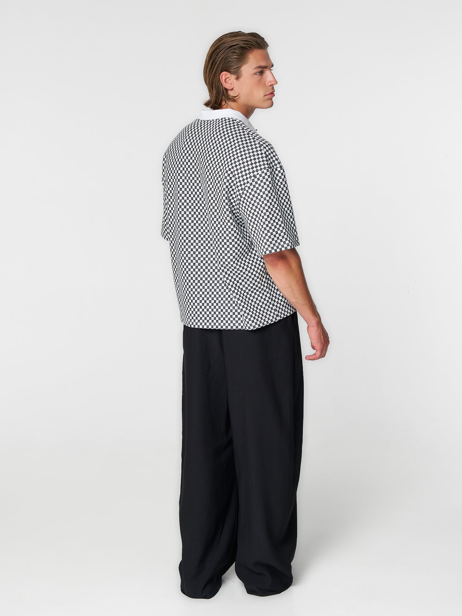 Checkered Polo Black/White