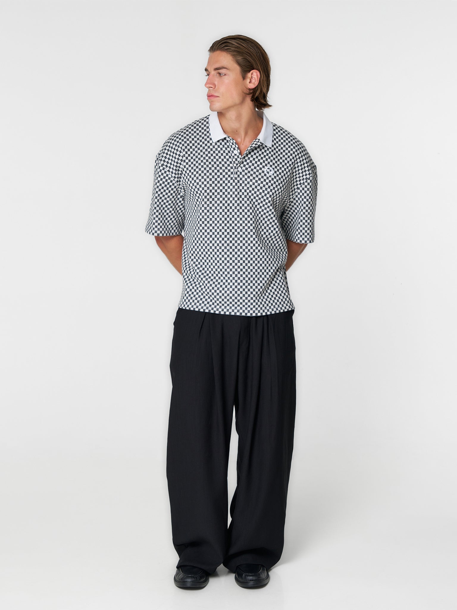 Checkered Polo Black/White