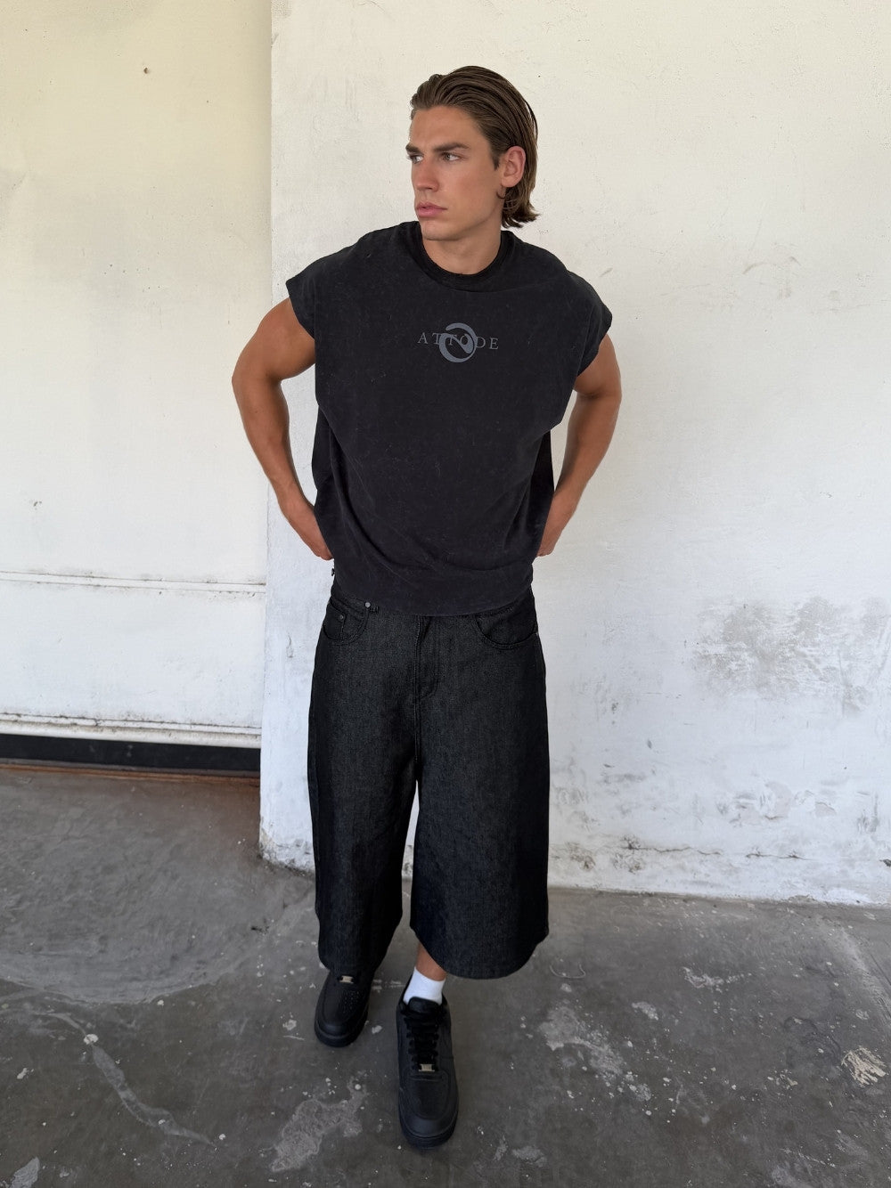 Cut Off T-Shirt Washed Black