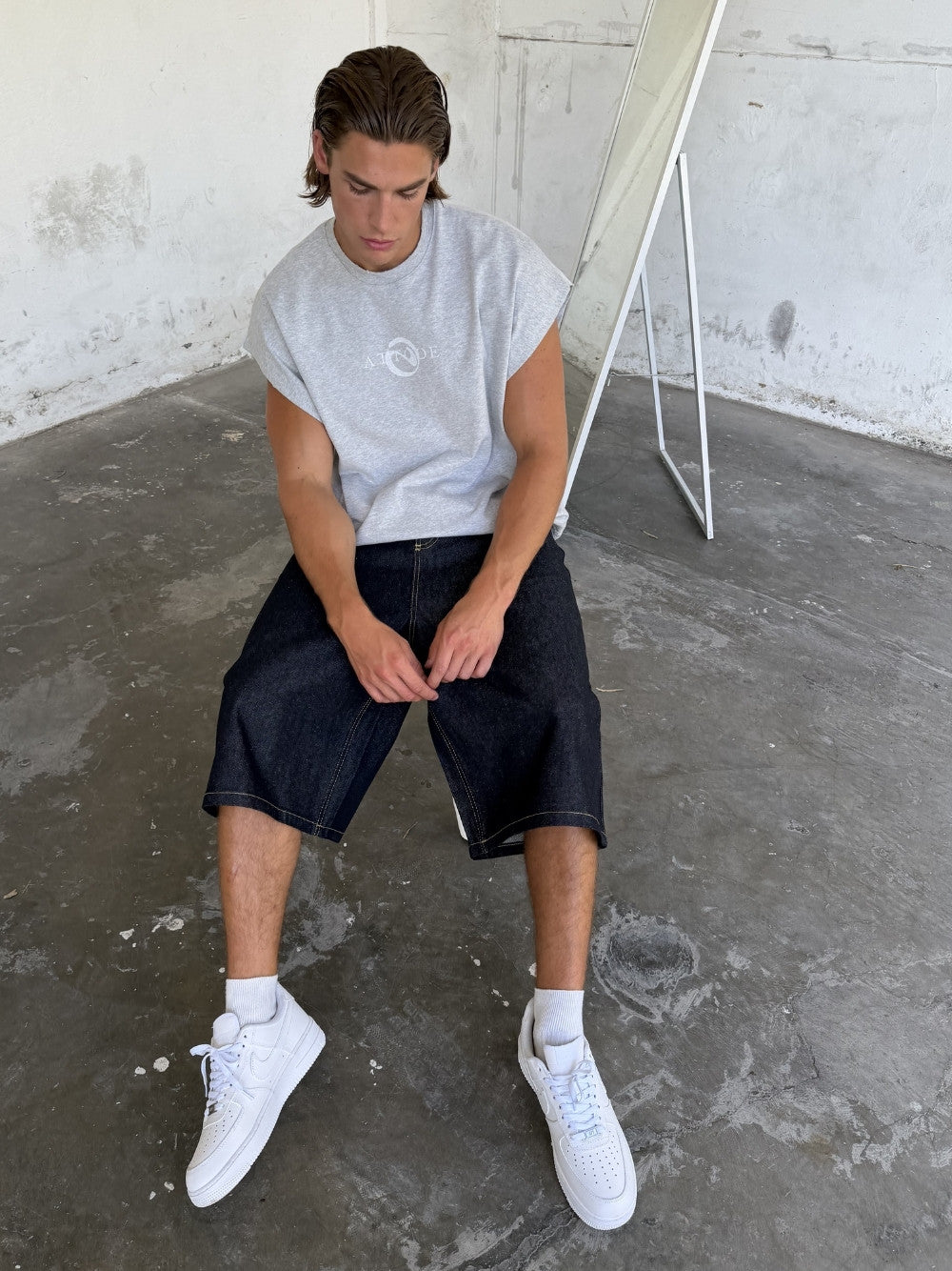 Cut Off T-Shirt Grey Marl
