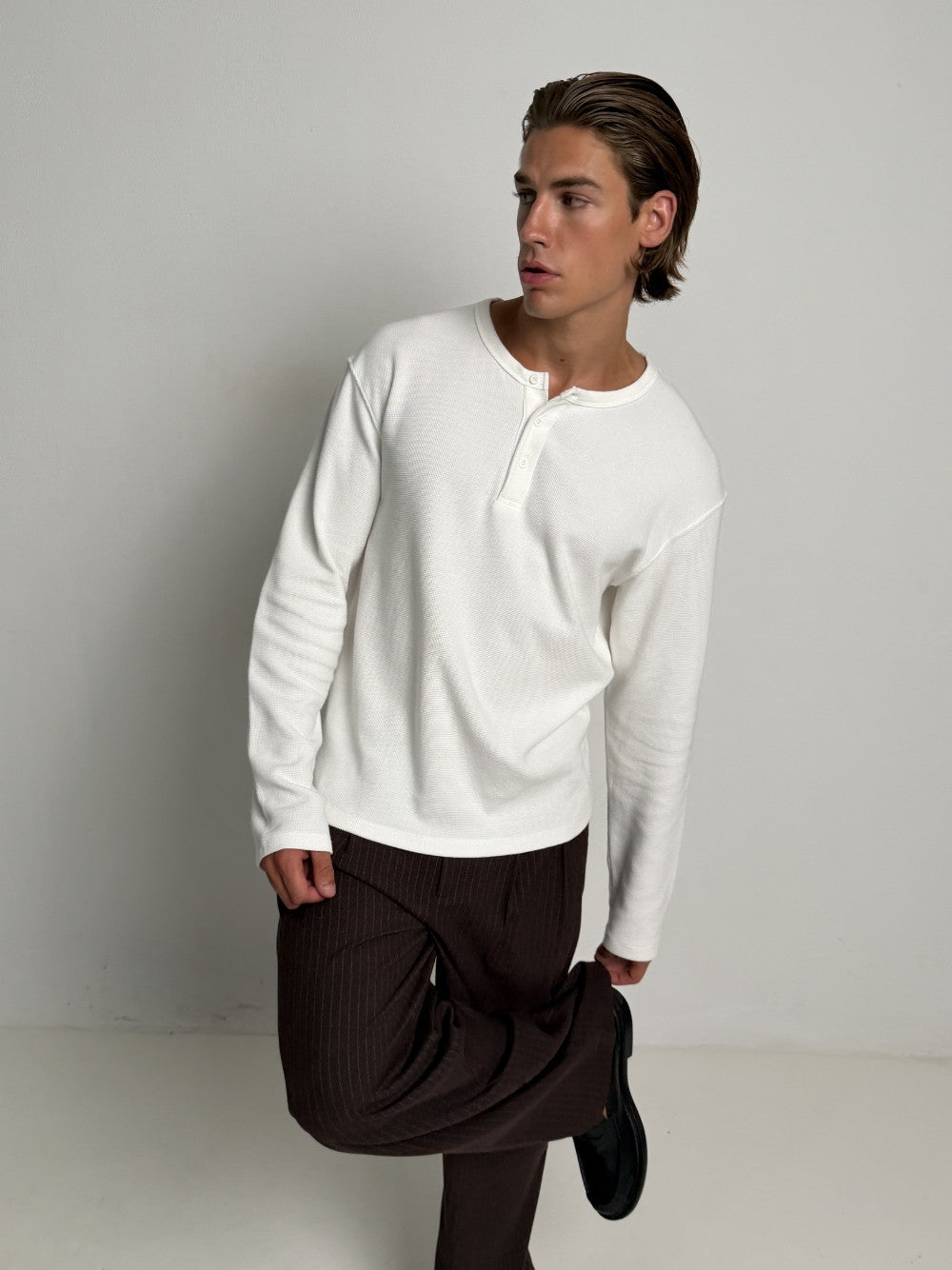 Pinstriped Suit Pants Brown