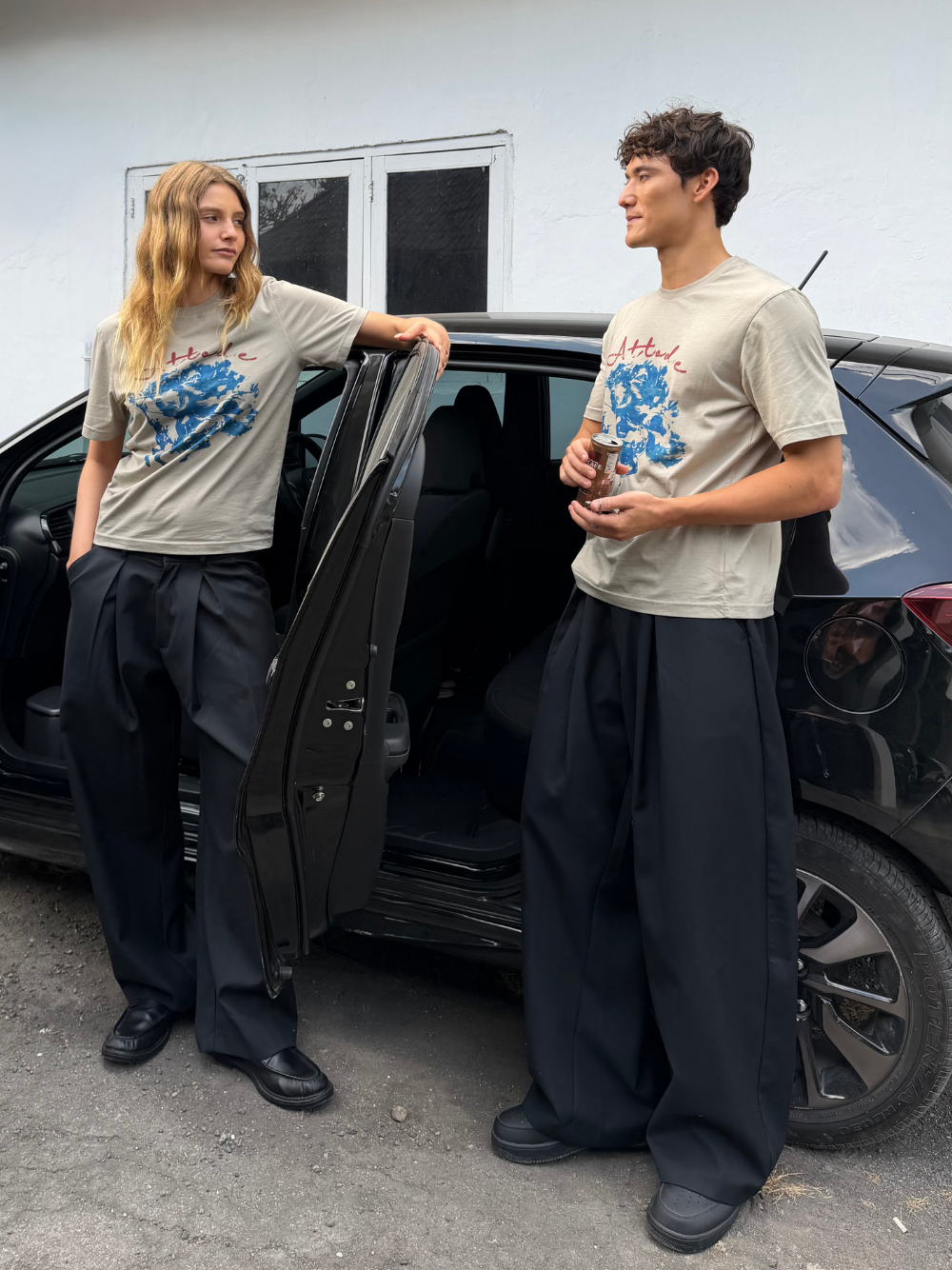 Korean Pleated Suit Pants Black