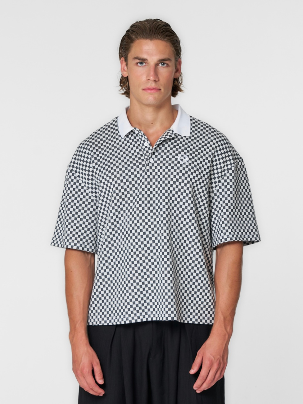Checkered Polo Black/White