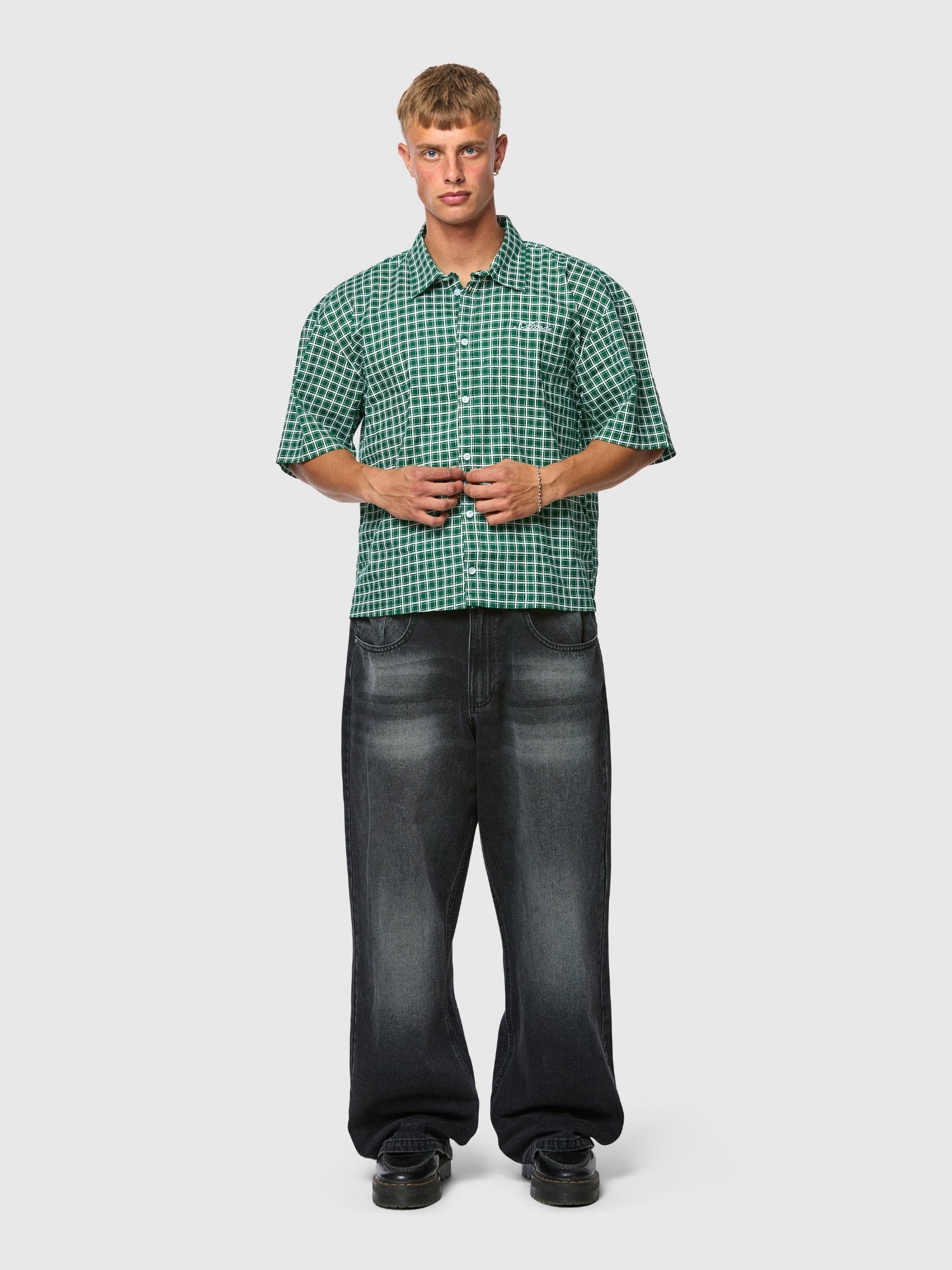 Checkered SS Shirt Green