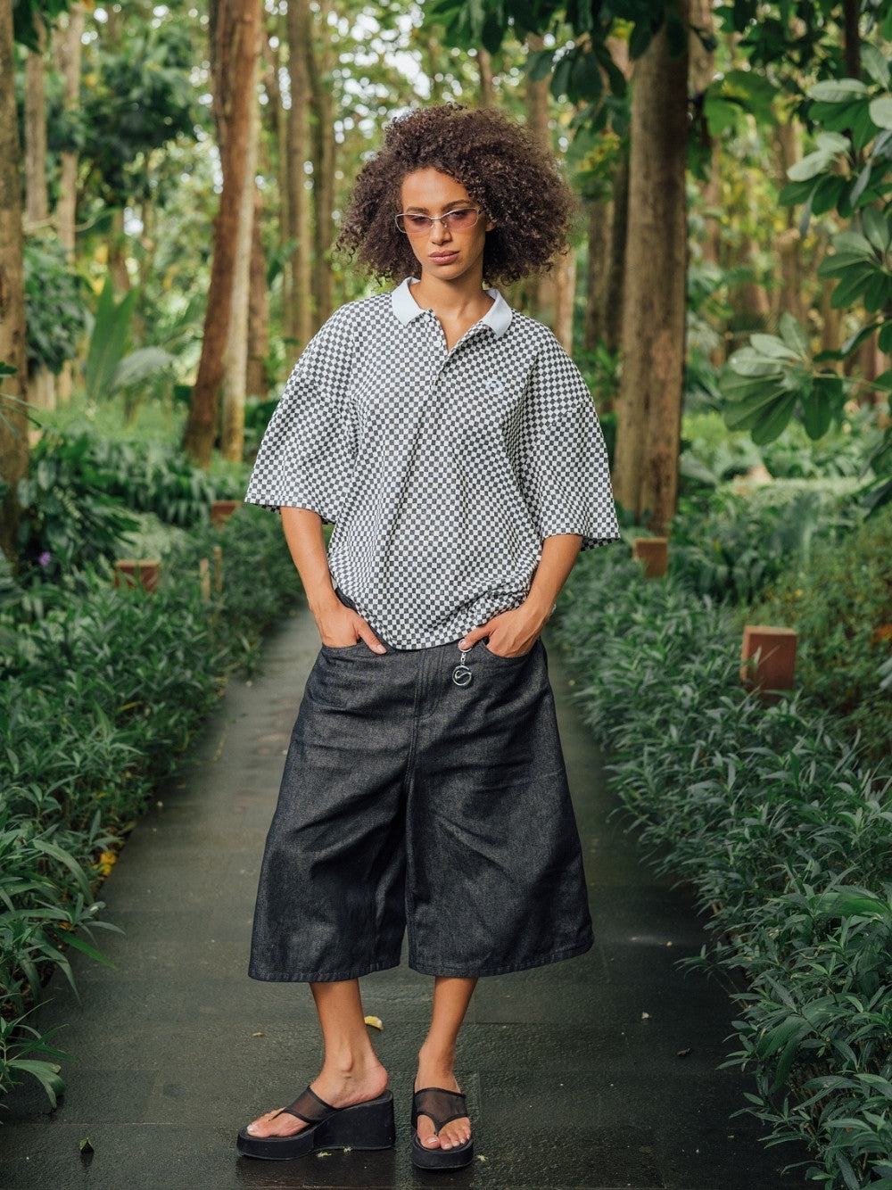 Raw Denim Shorts Charcoal