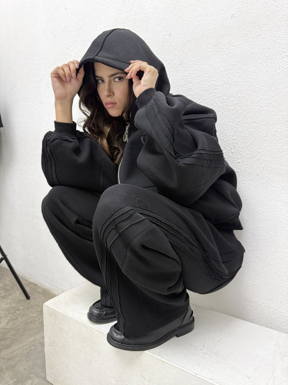 Rail Zip Hoodie Black