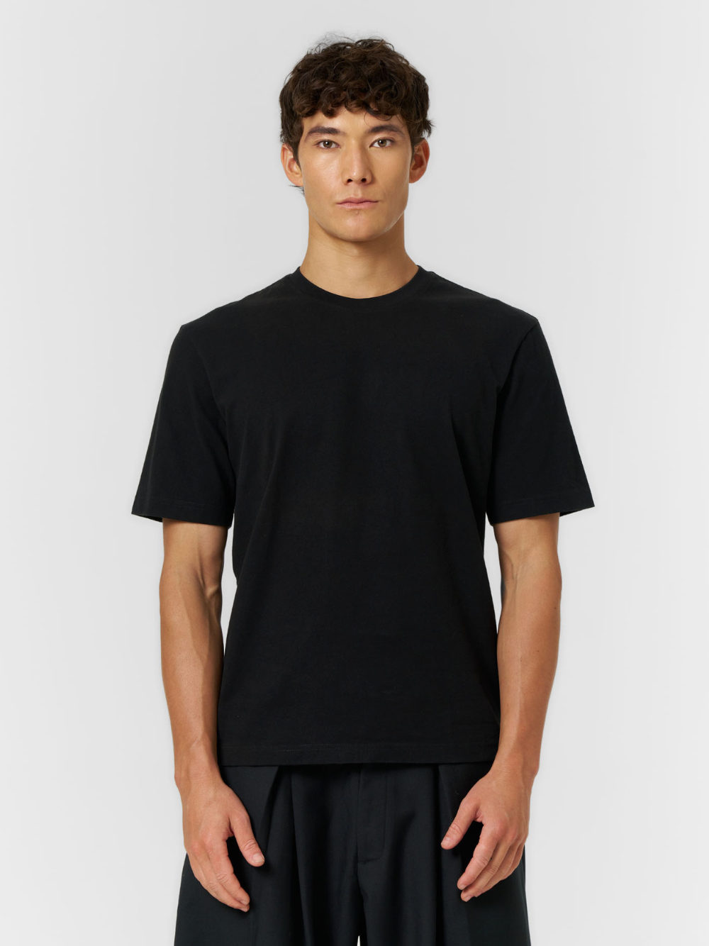 Plain Fitted T-shirt Black