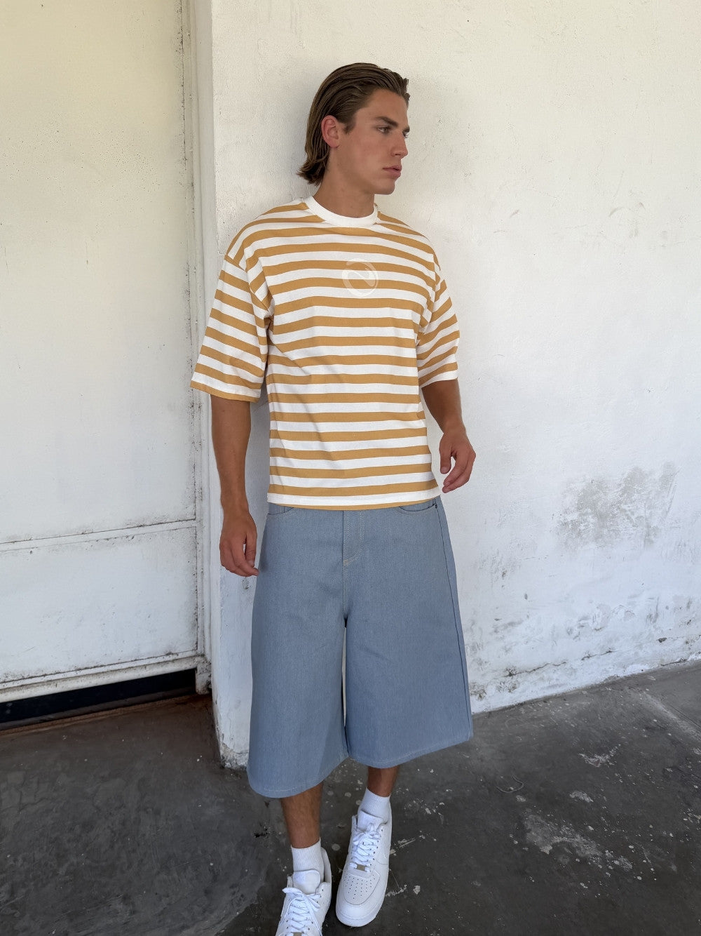 Raw Denim Shorts Light Blue