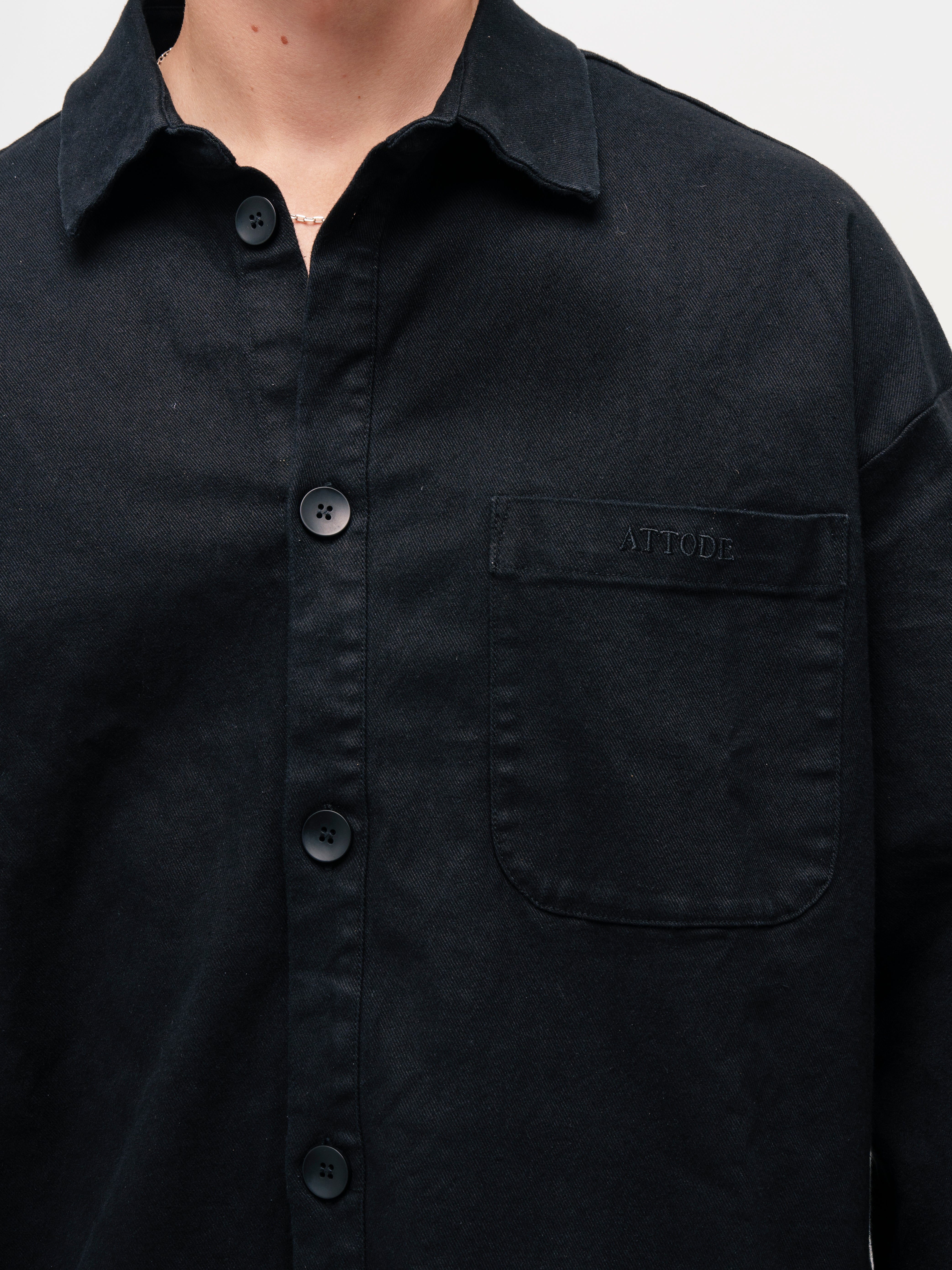 BOXY OVERSHIRT BLACK - ATTODE
