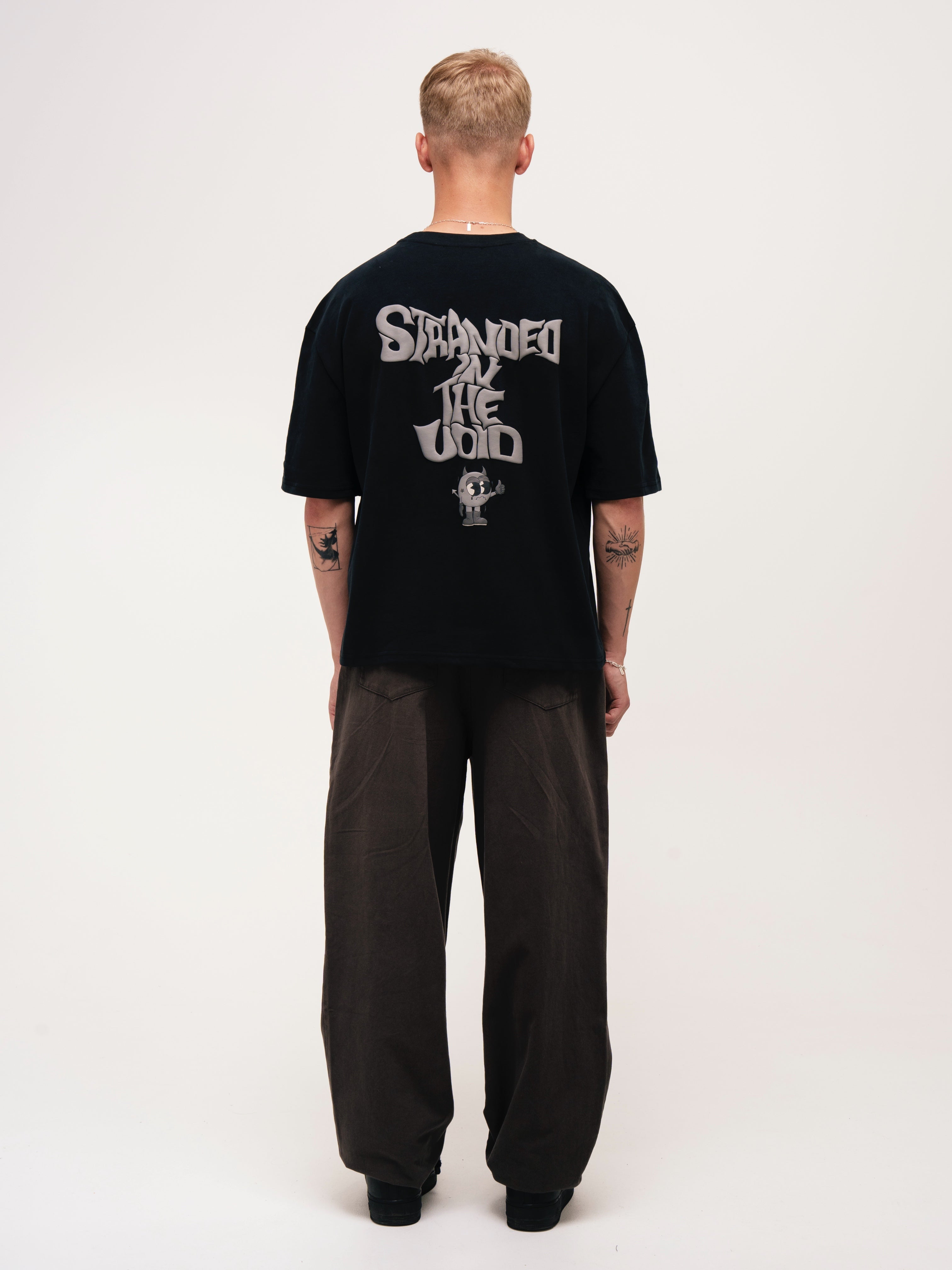 BOXY PUFF PRINT T - SHIRT BLACK - ATTODE