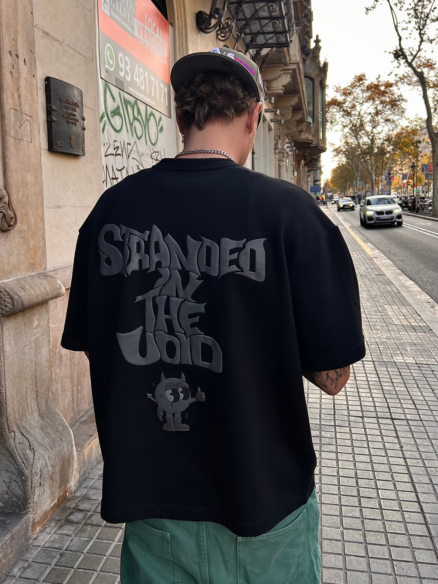 BOXY PUFF PRINT T - SHIRT BLACK - ATTODE