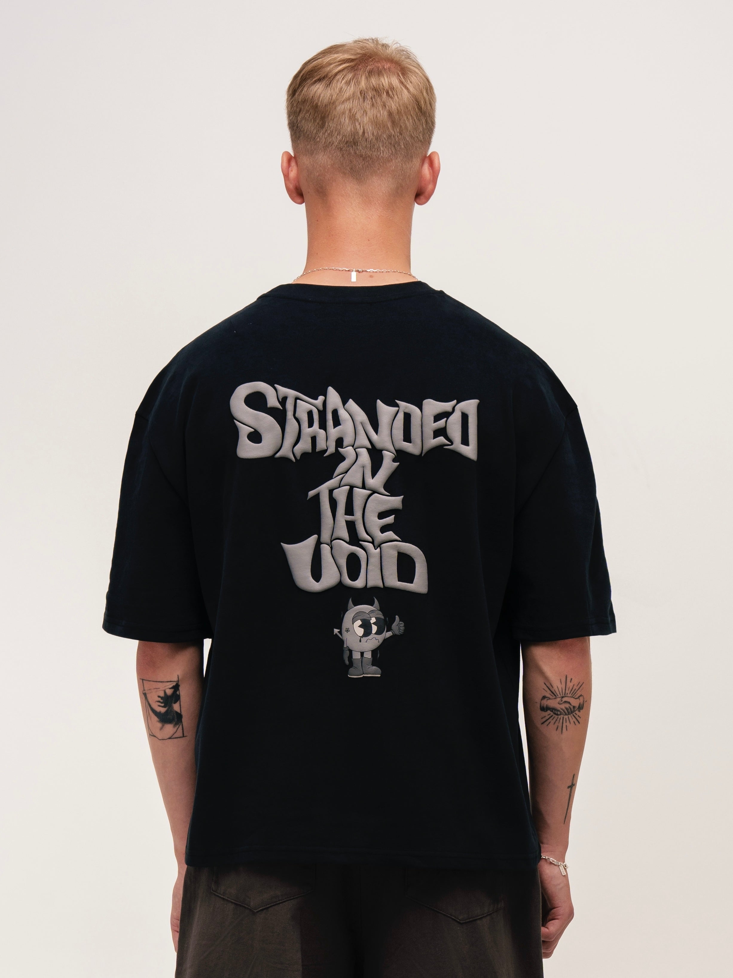 BOXY PUFF PRINT T - SHIRT BLACK - ATTODE