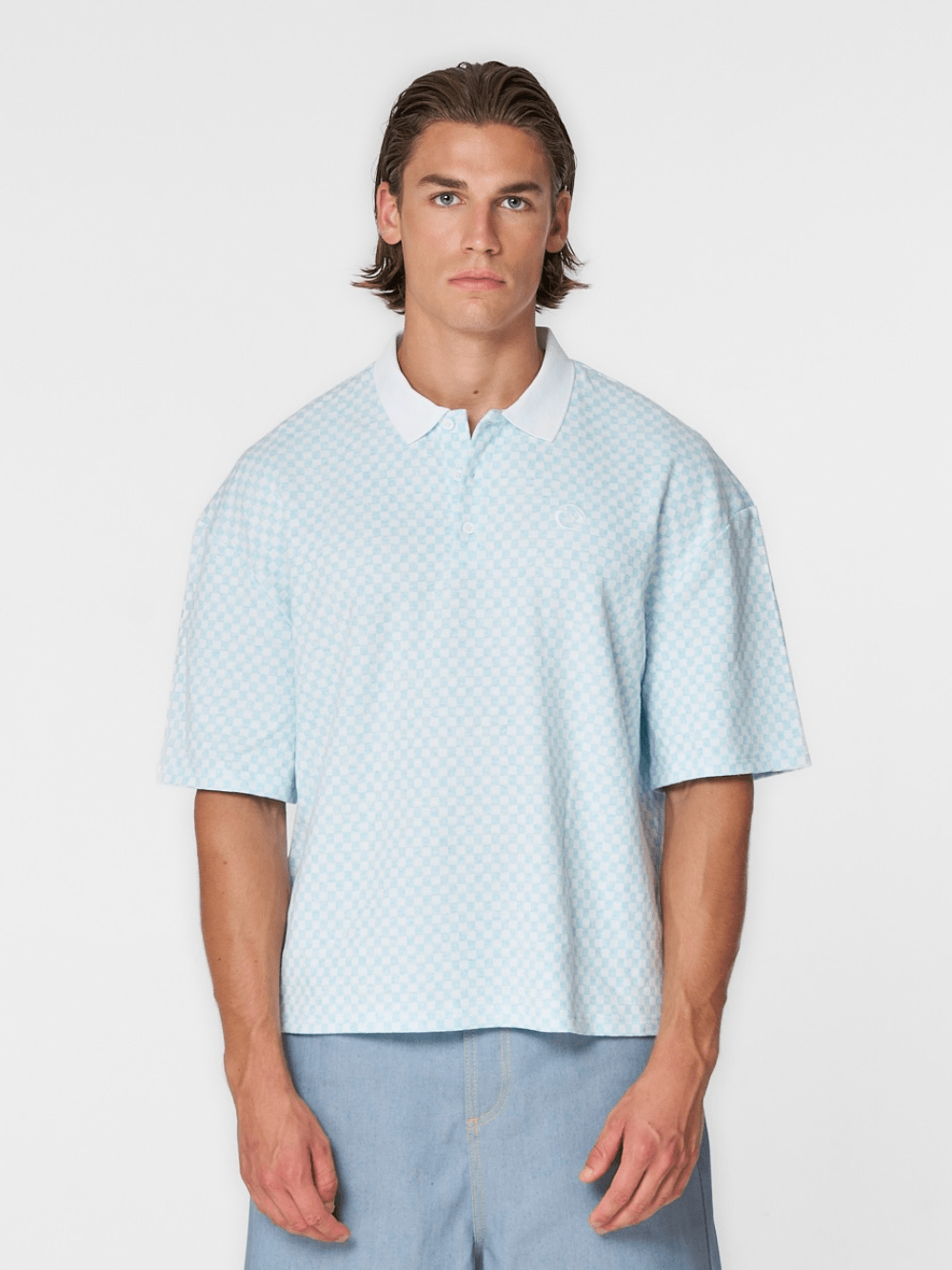 Checkered Polo Blue/White - ATTODE
