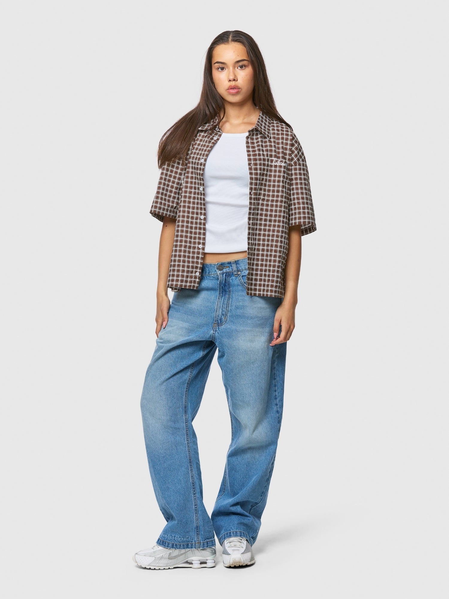 Checkered SS Shirt Brown - ATTODE