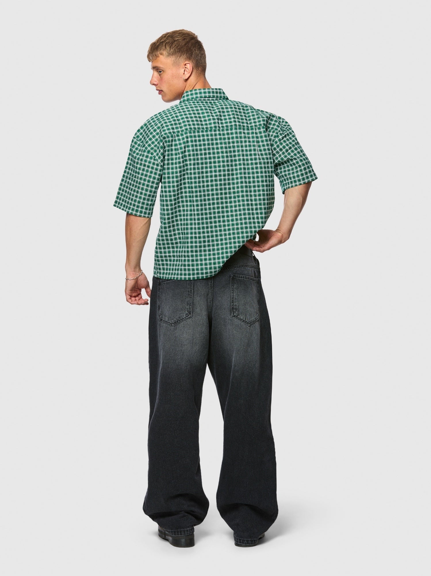 Checkered SS Shirt Green - ATTODE