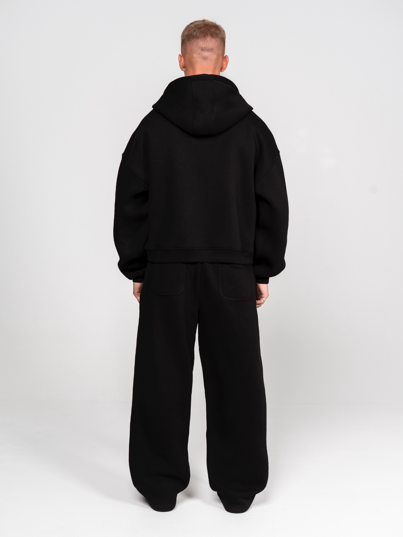 Fluff Wide Leg Sweatpants Black - ATTODE