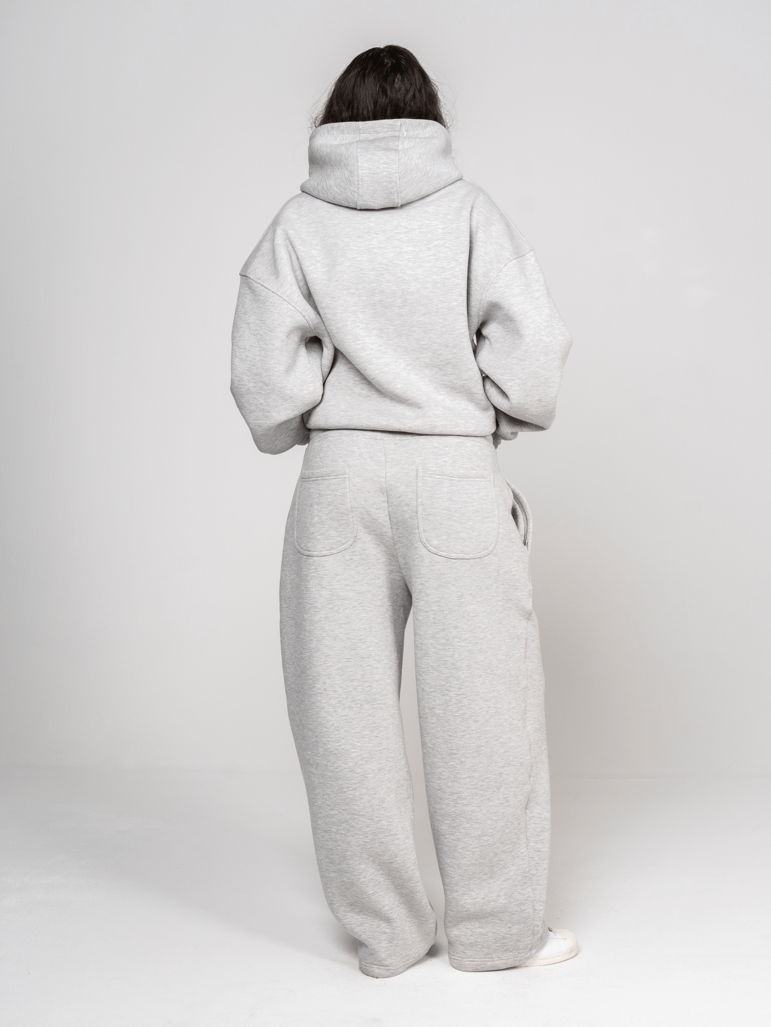 Fluff Wide Leg Sweatpants Grey Marl - ATTODE