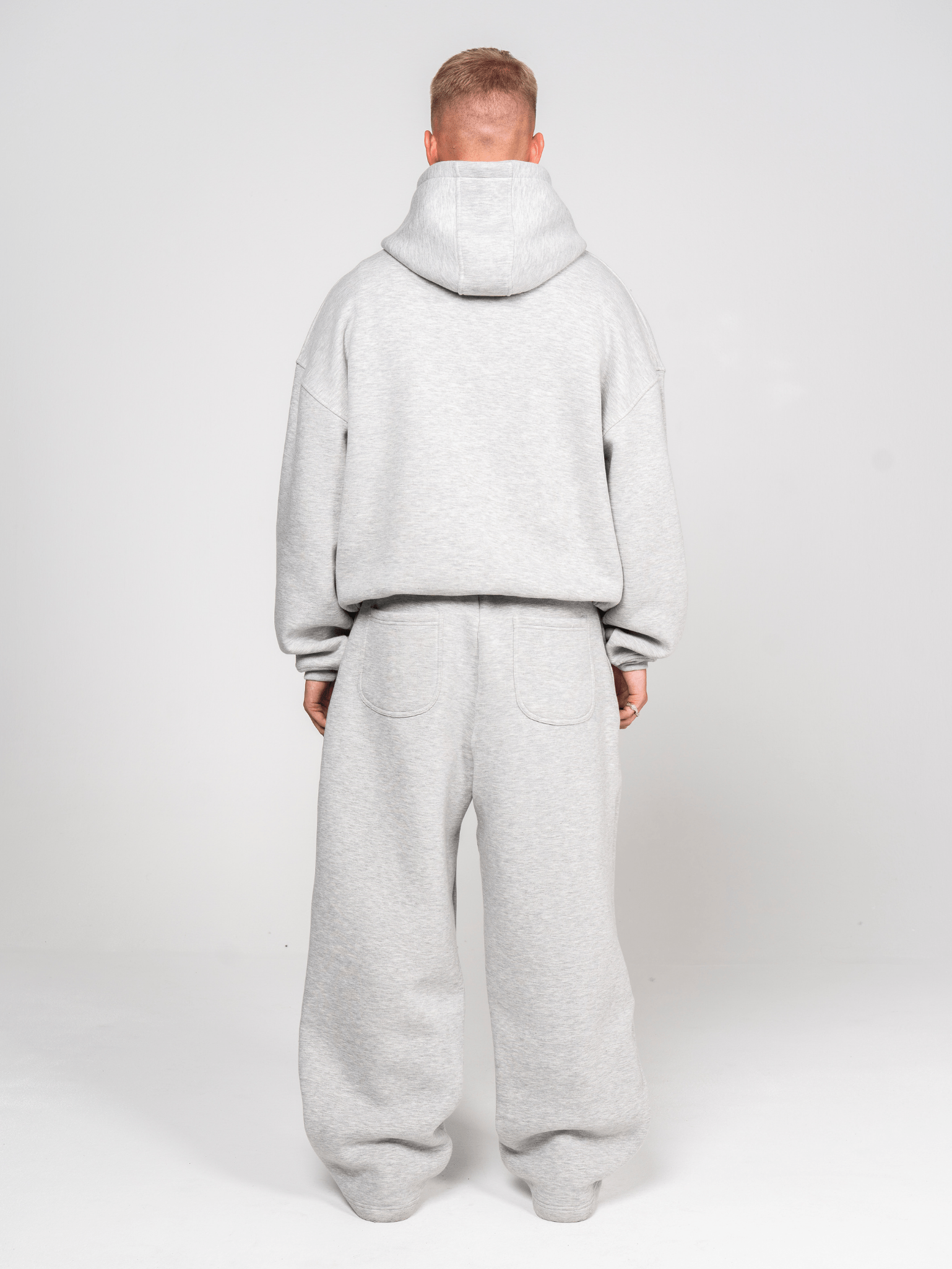 Fluff Wide Leg Sweatpants Grey Marl - ATTODE