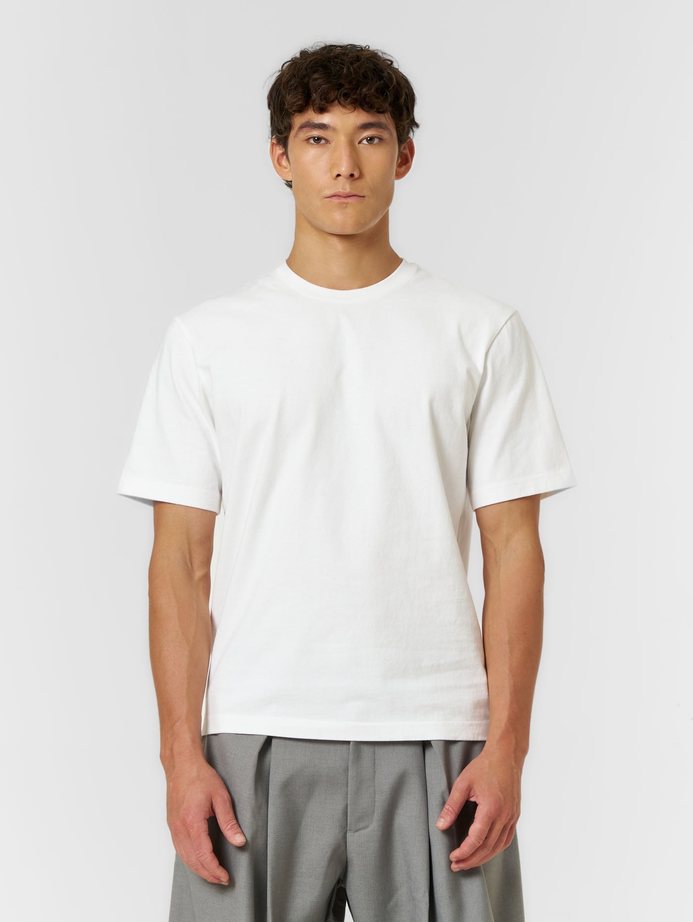 Plain Fitted T-shirt White - ATTODE