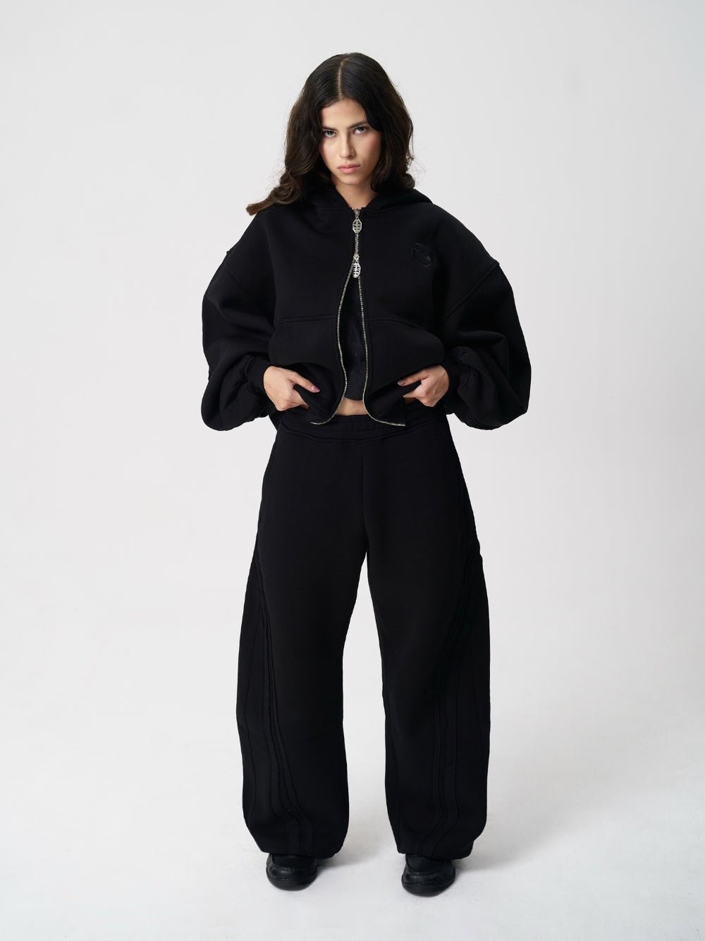Rail Zip Hoodie Black - ATTODE