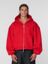 Rail Zip Hoodie Red