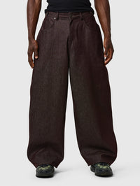 Raw Denim Jeans Mahogany Brown