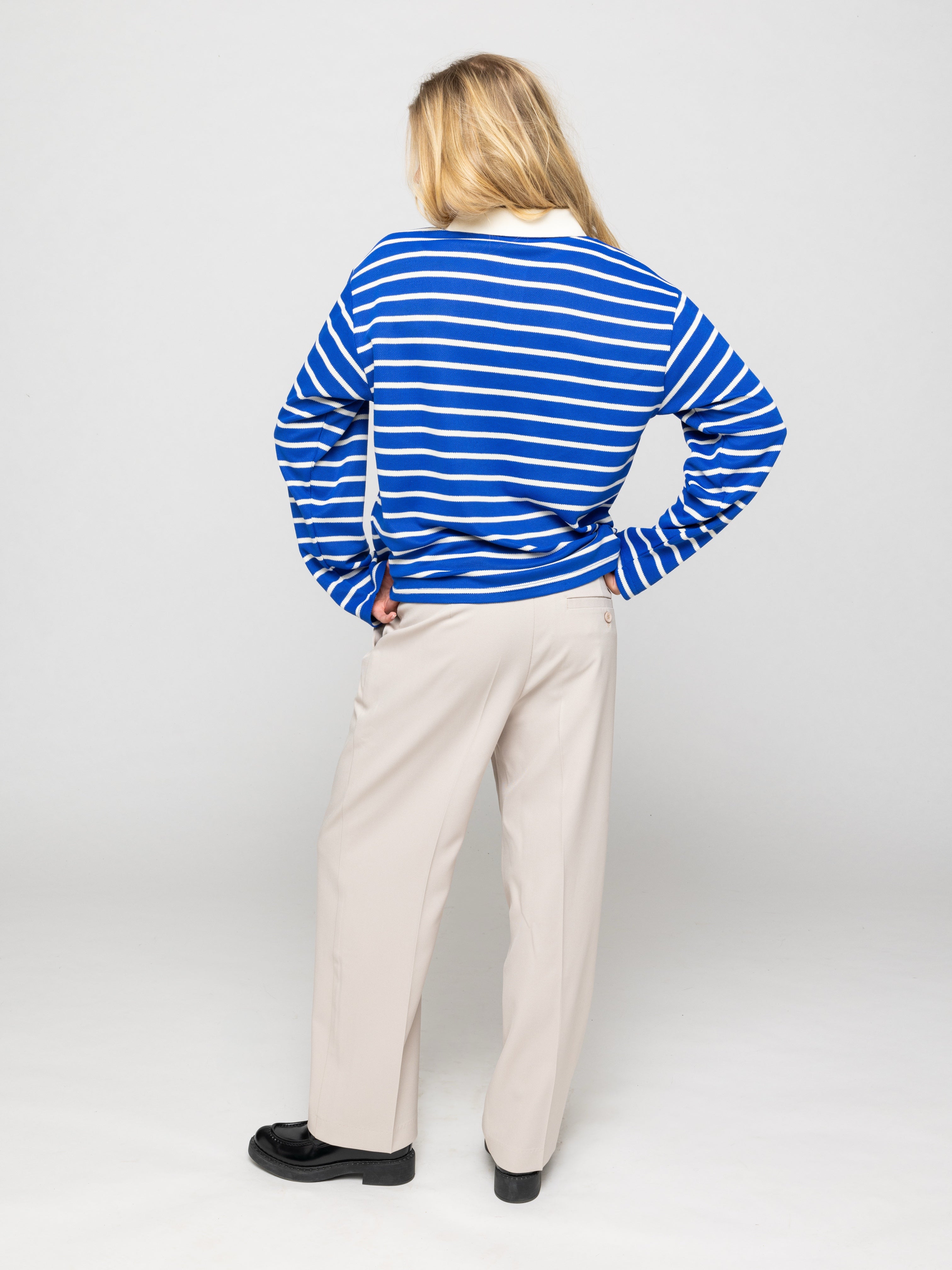 Striped LS Polo Shirt Blue/White - ATTODE