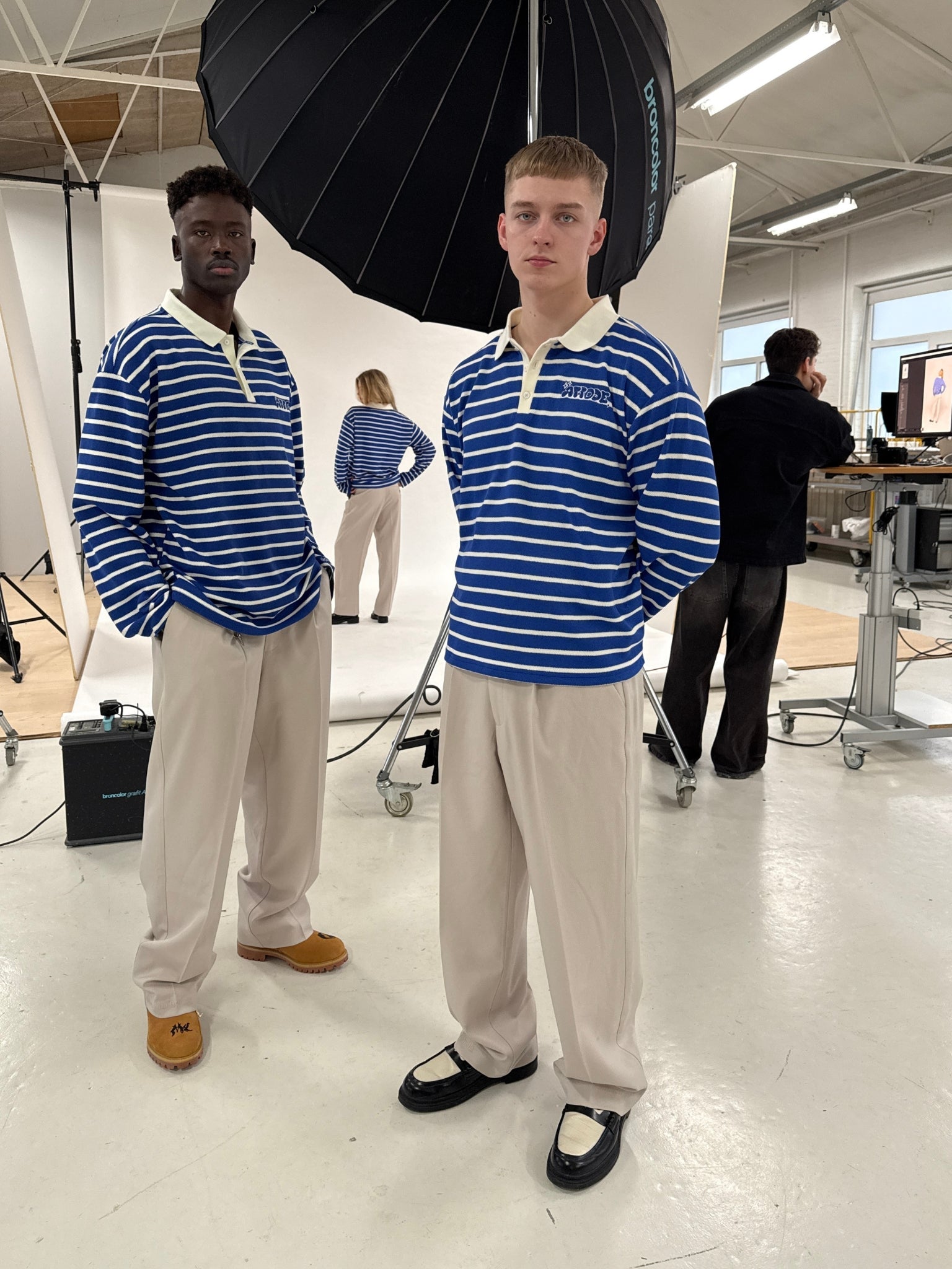 Striped LS Polo Shirt Blue/White - ATTODE