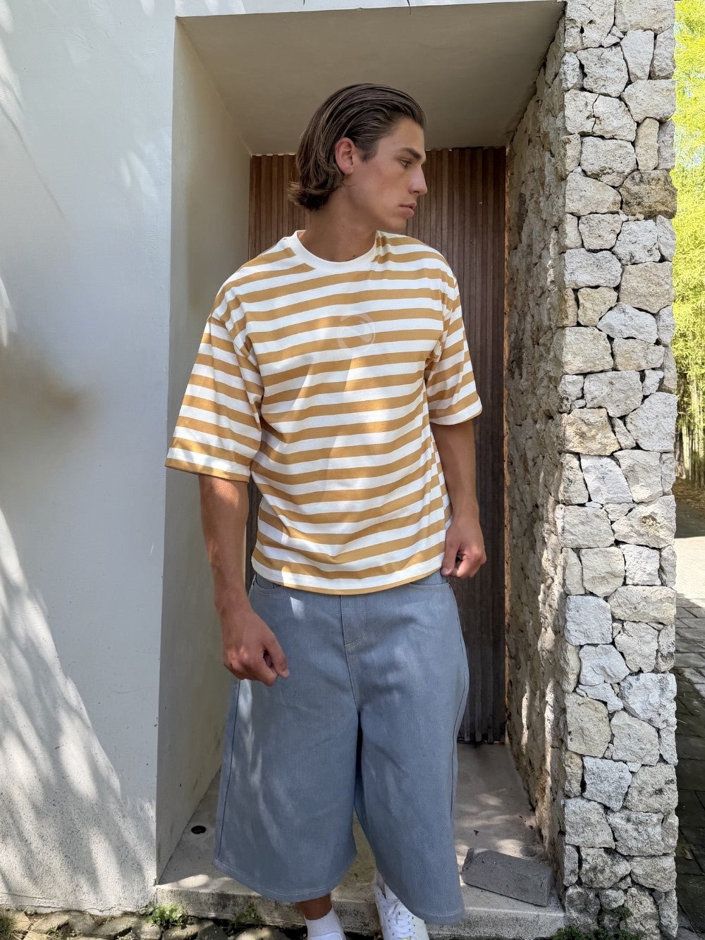 Striped T-Shirt Mustard/Ecru - ATTODE