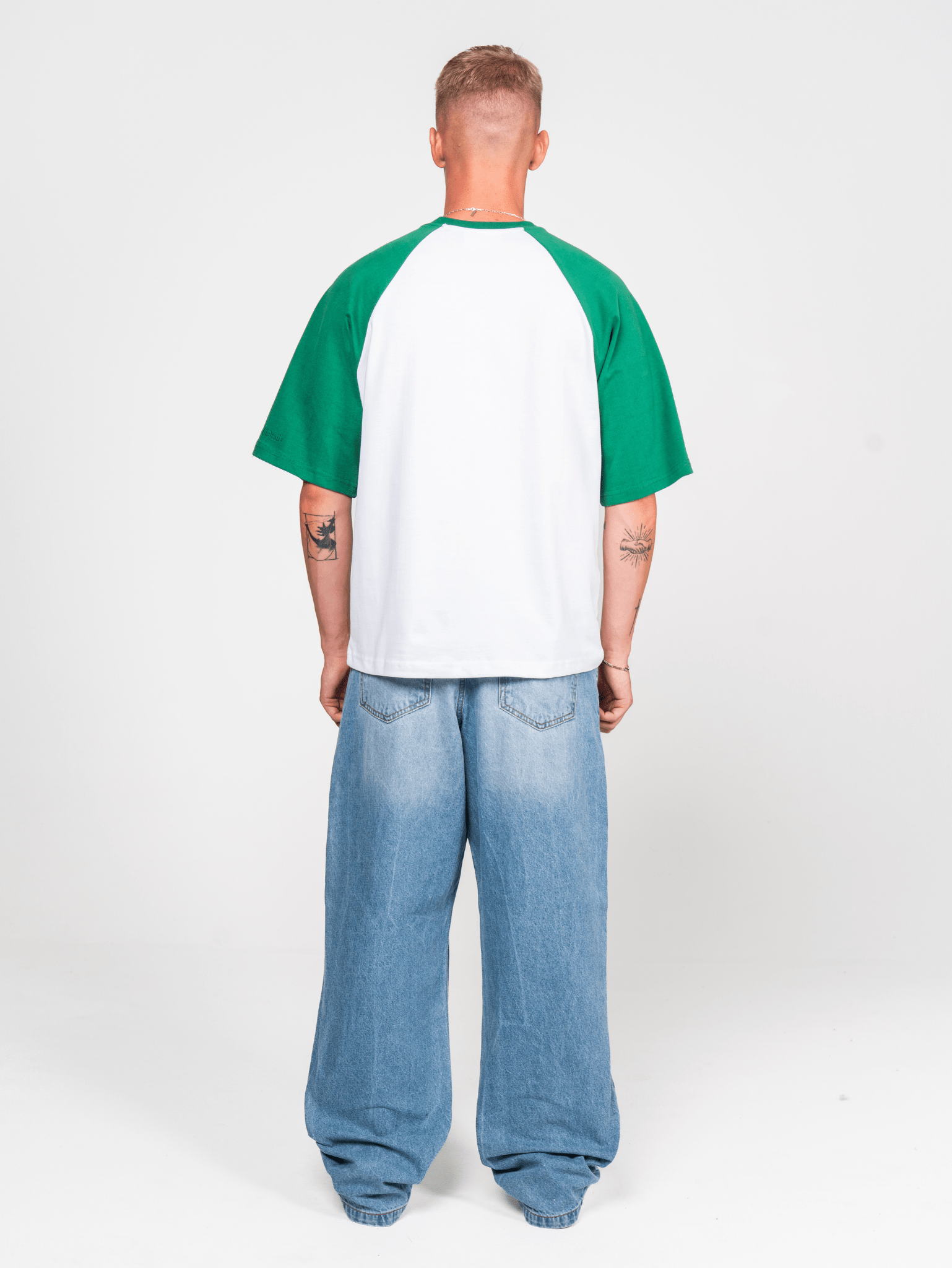 Sun Kissed Raglan T-shirt White/Green - ATTODE