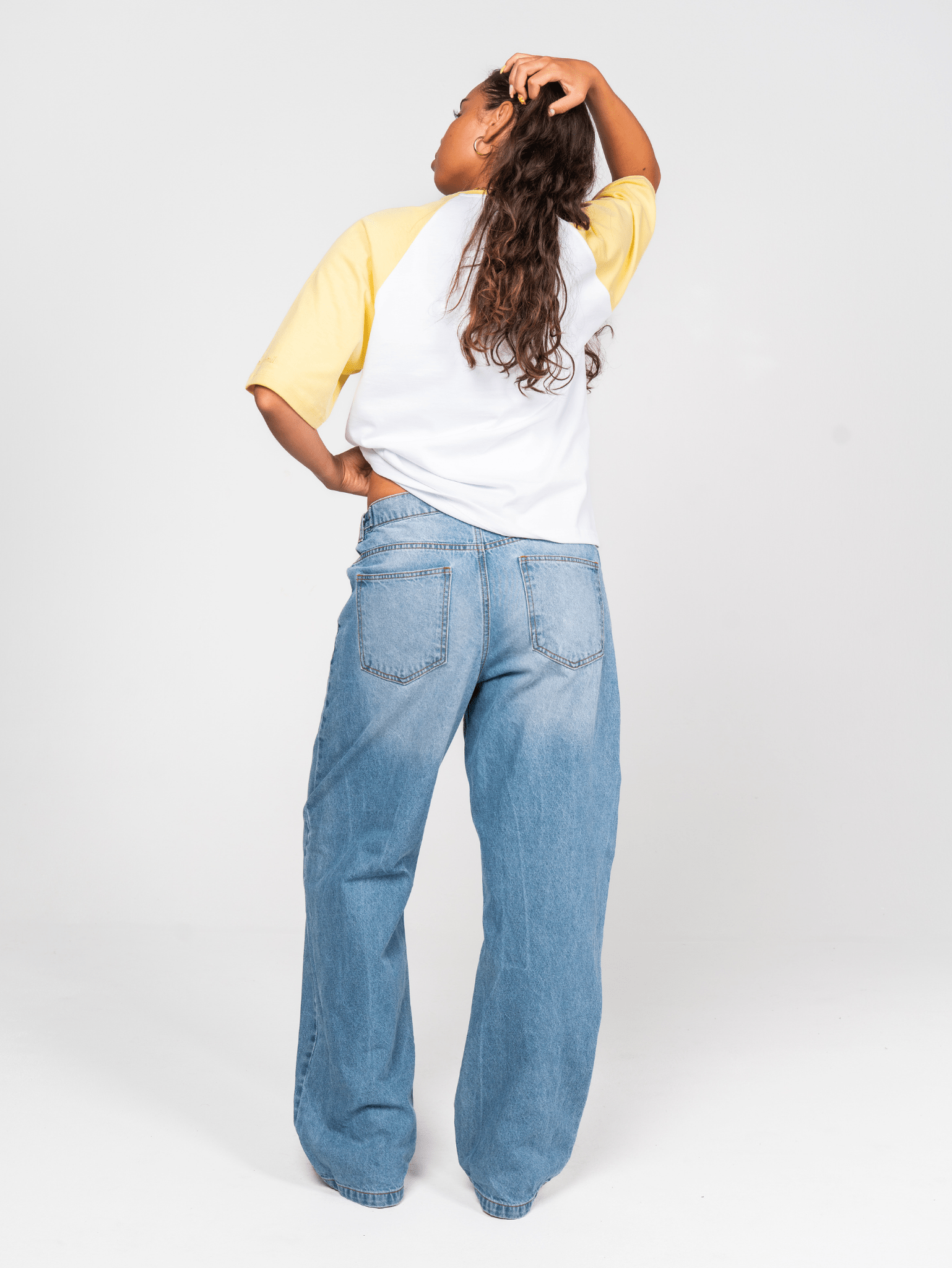 Sun Kissed Raglan T-shirt White/Yellow - ATTODE