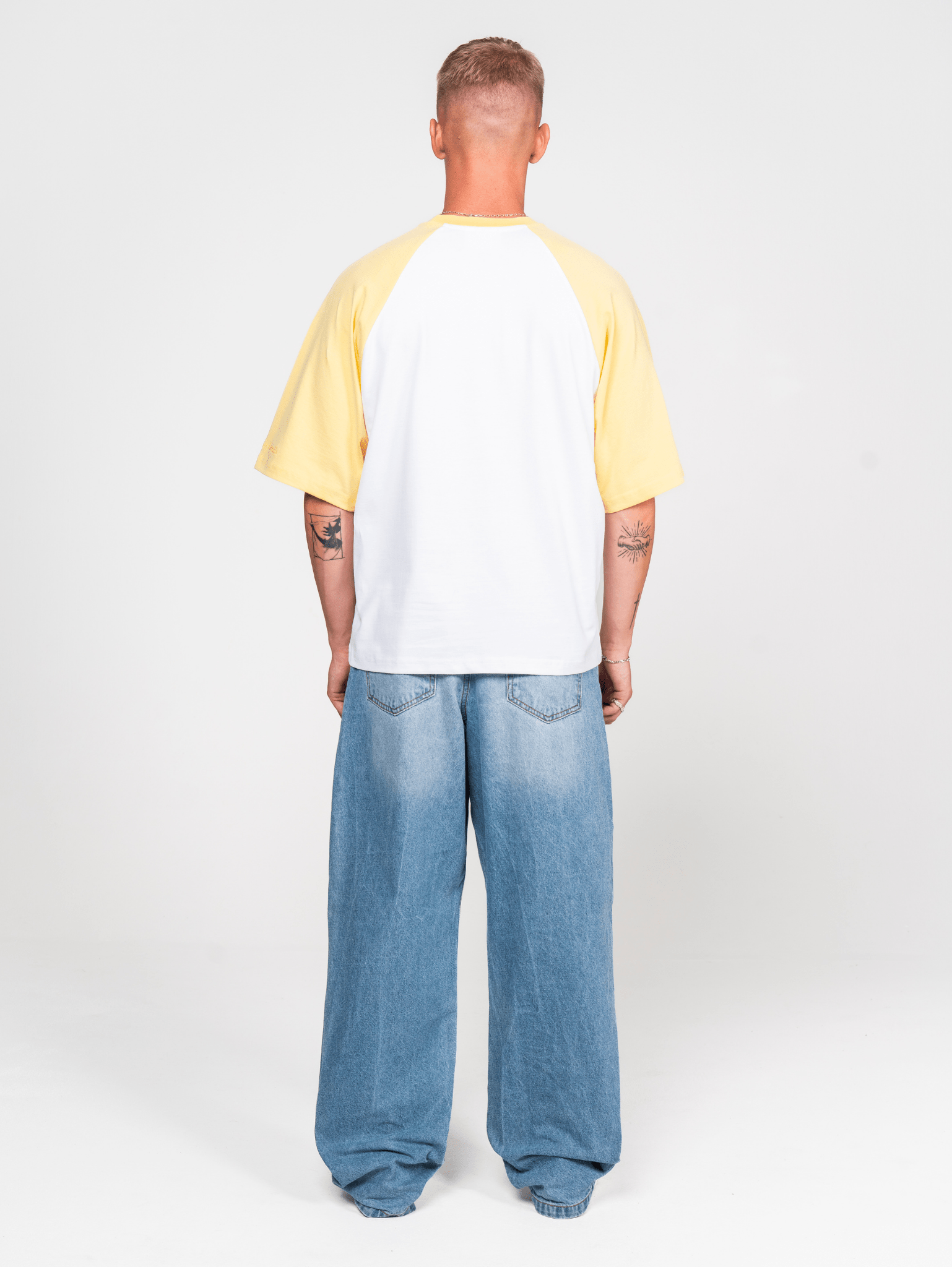 Sun Kissed Raglan T-shirt White/Yellow - ATTODE