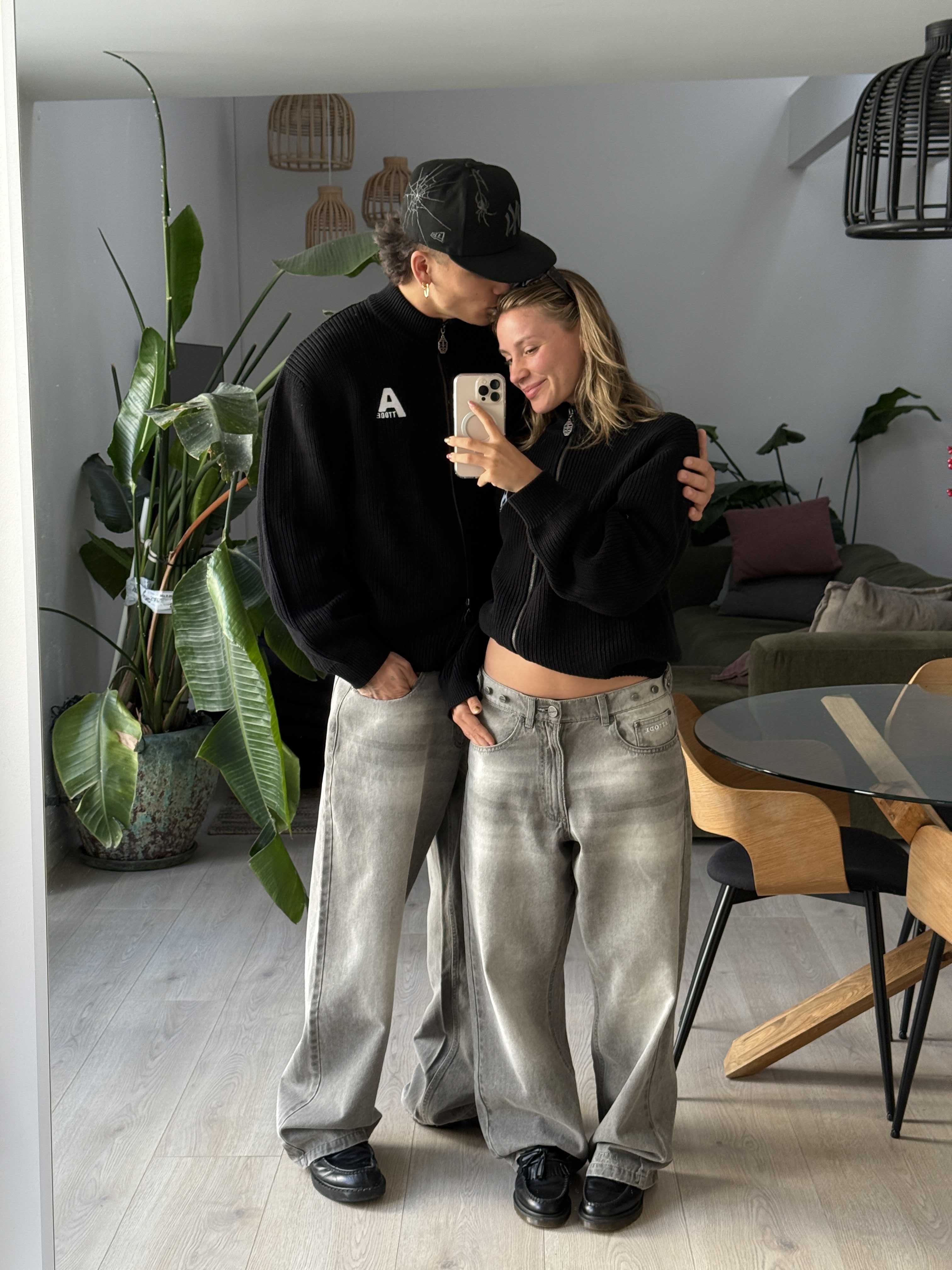 Wide Leg Denim Jeans Grey - ATTODE