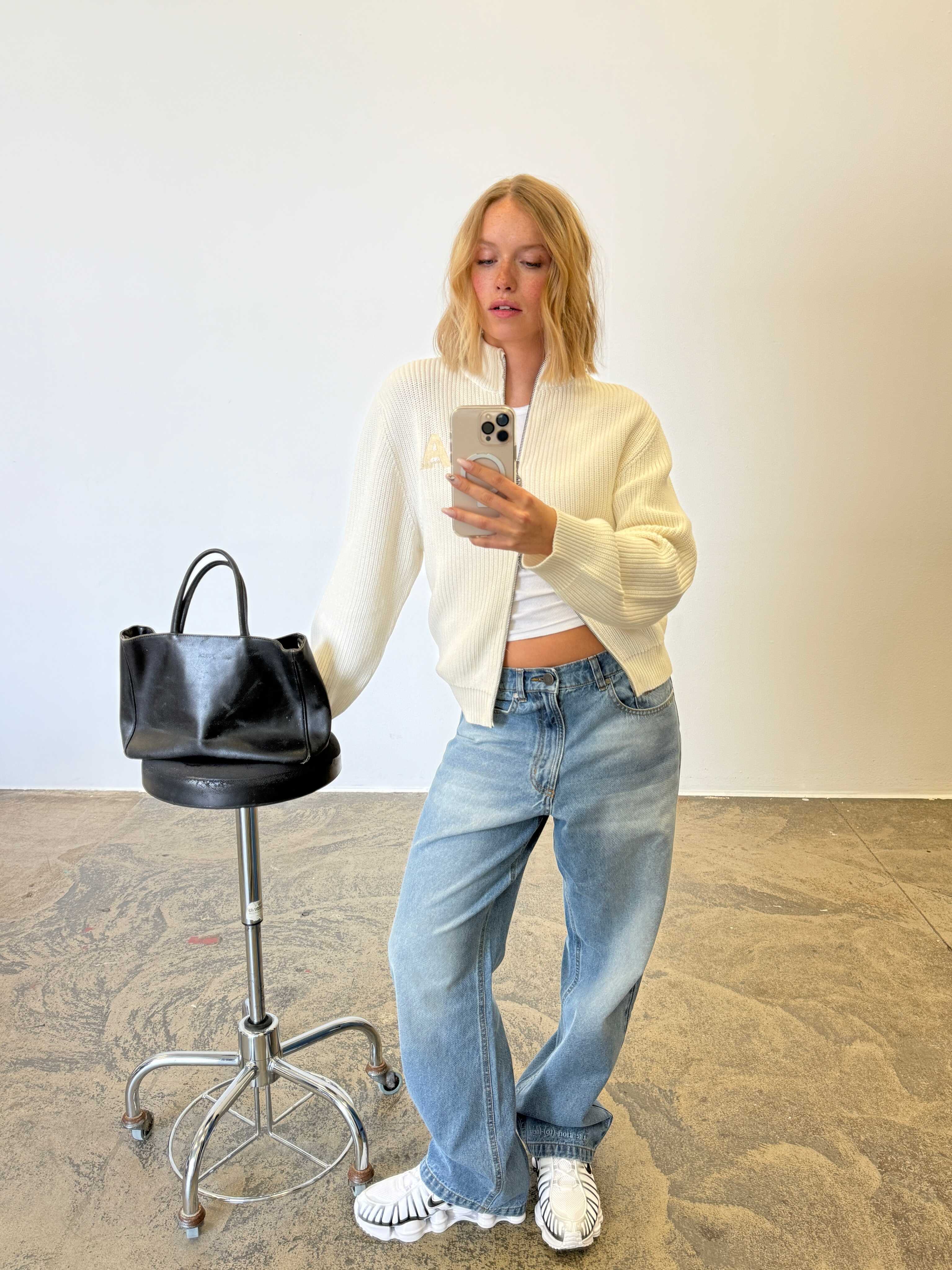 Wide Leg Denim Jeans Light Blue - ATTODE