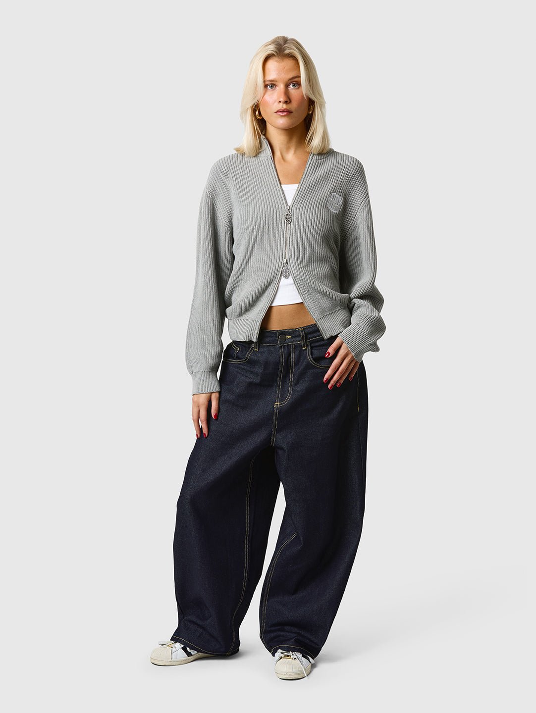 Wide Leg Raw Denim Jeans Indigo Blue - ATTODE