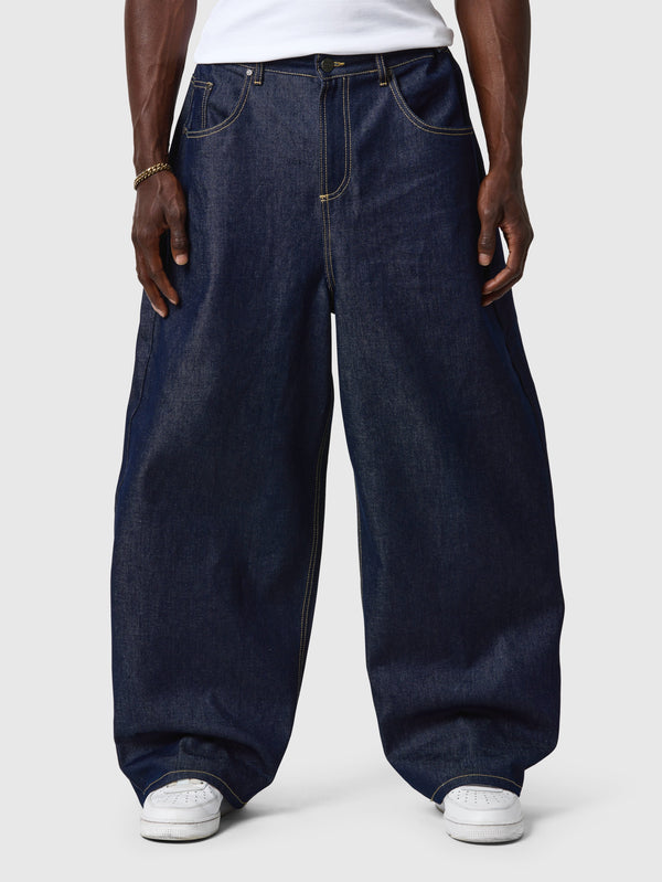 Wide Leg Raw Denim Jeans Indigo Blue - ATTODE