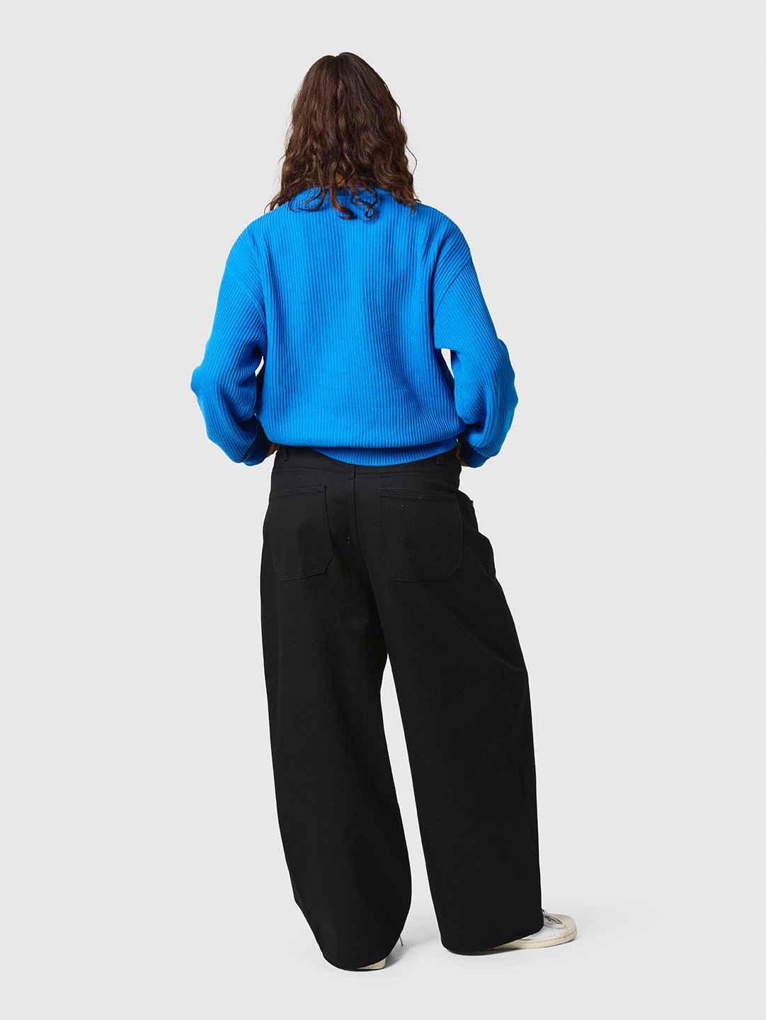 Wide Leg Raw Denim Jeans Solid Black - ATTODE