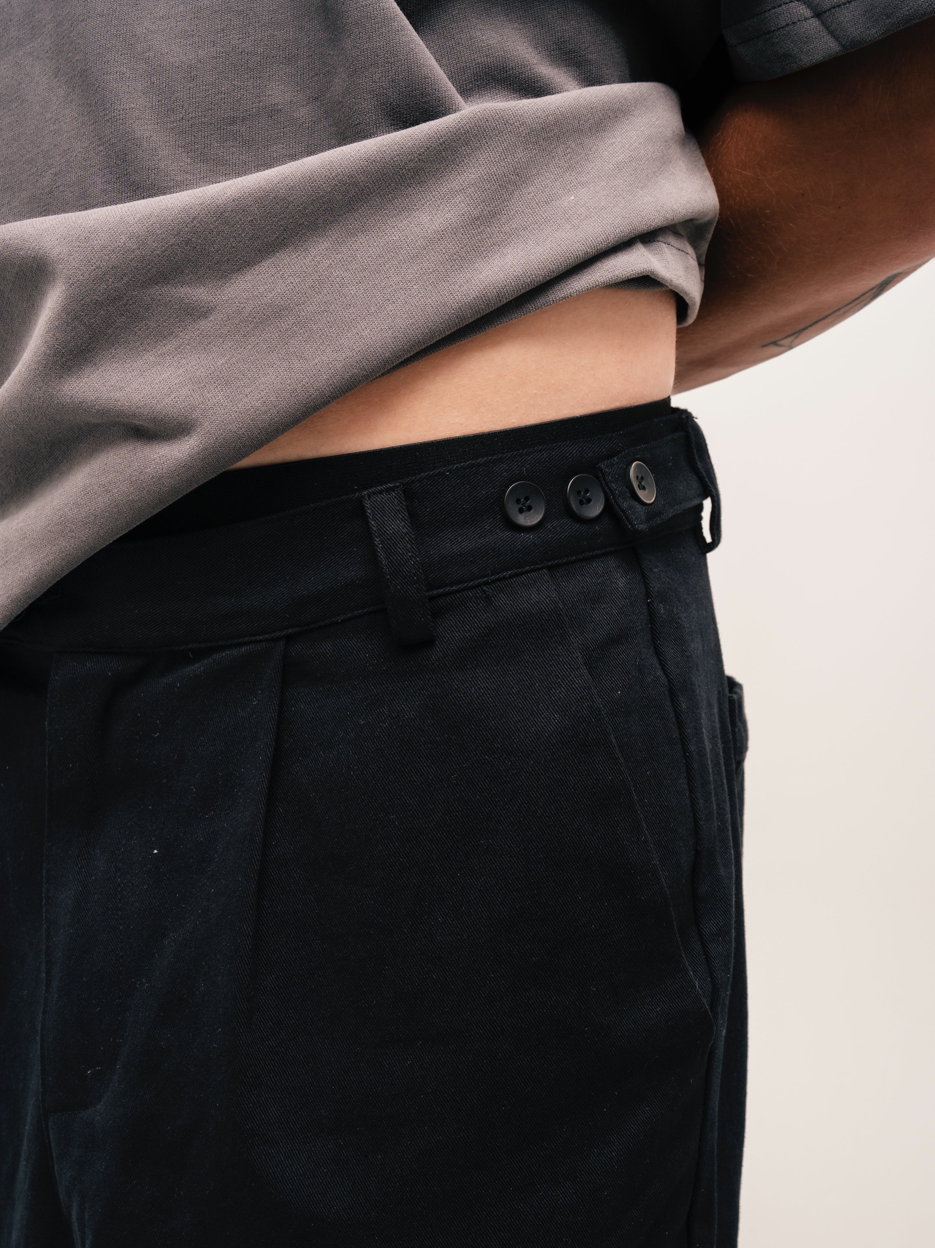 WIDE LEG TROUSERS BLACK - ATTODE