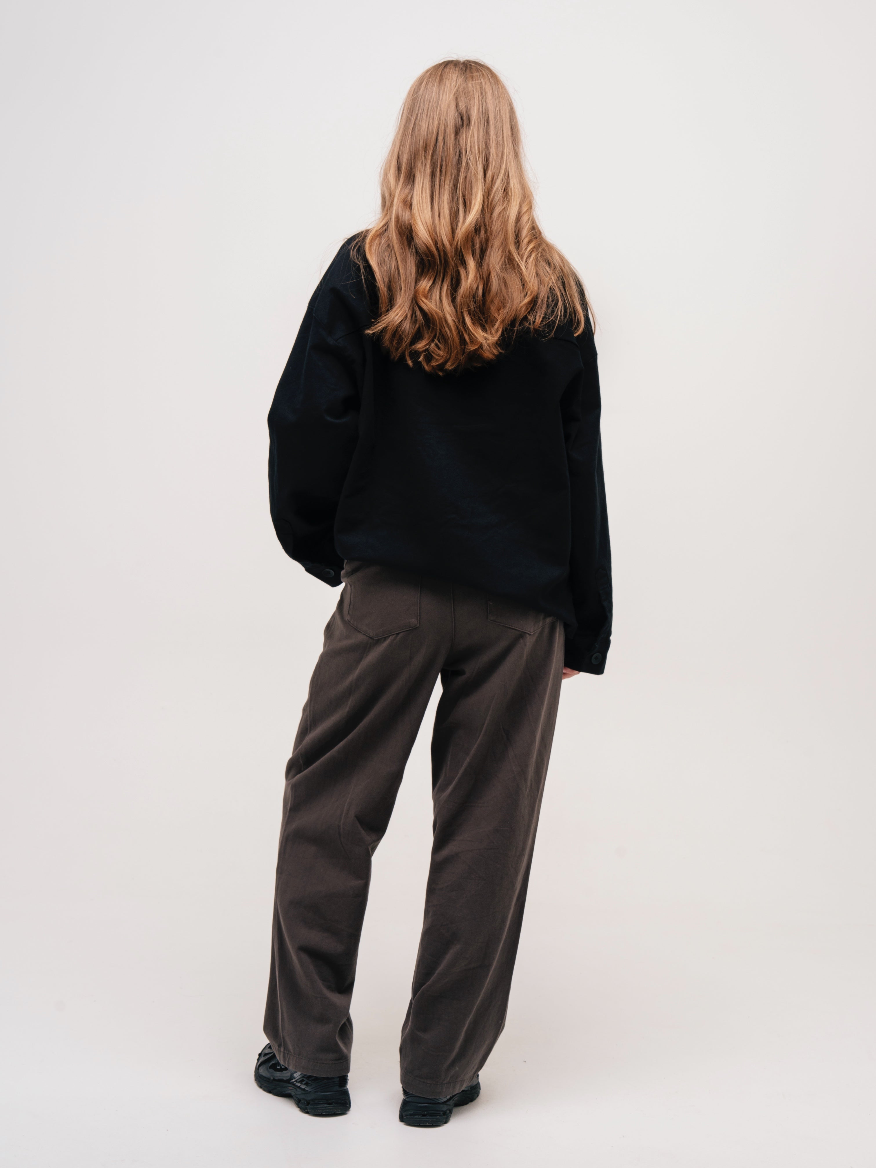 WIDE LEG TROUSERS DARK GREY - ATTODE