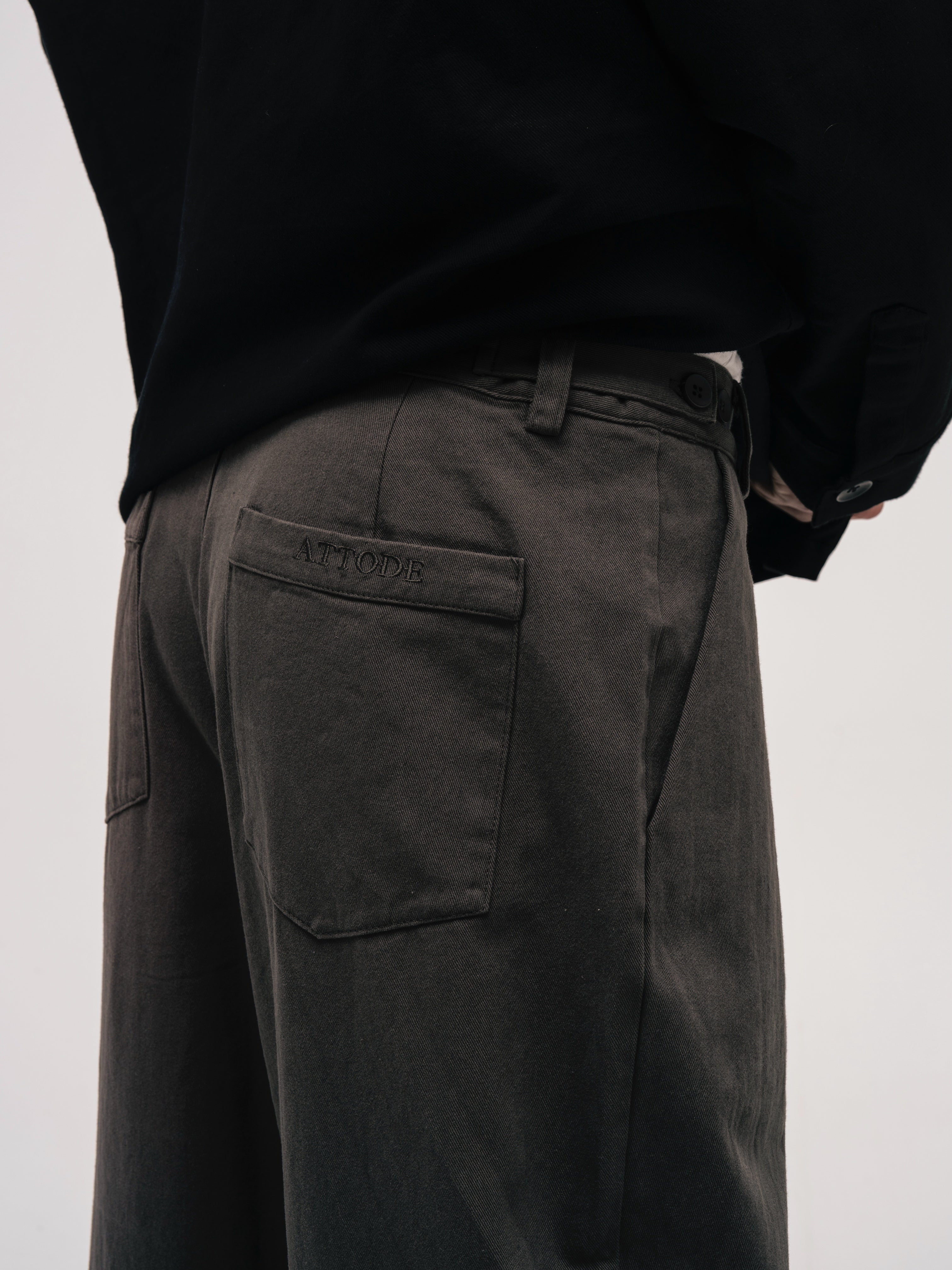 WIDE LEG TROUSERS DARK GREY - ATTODE