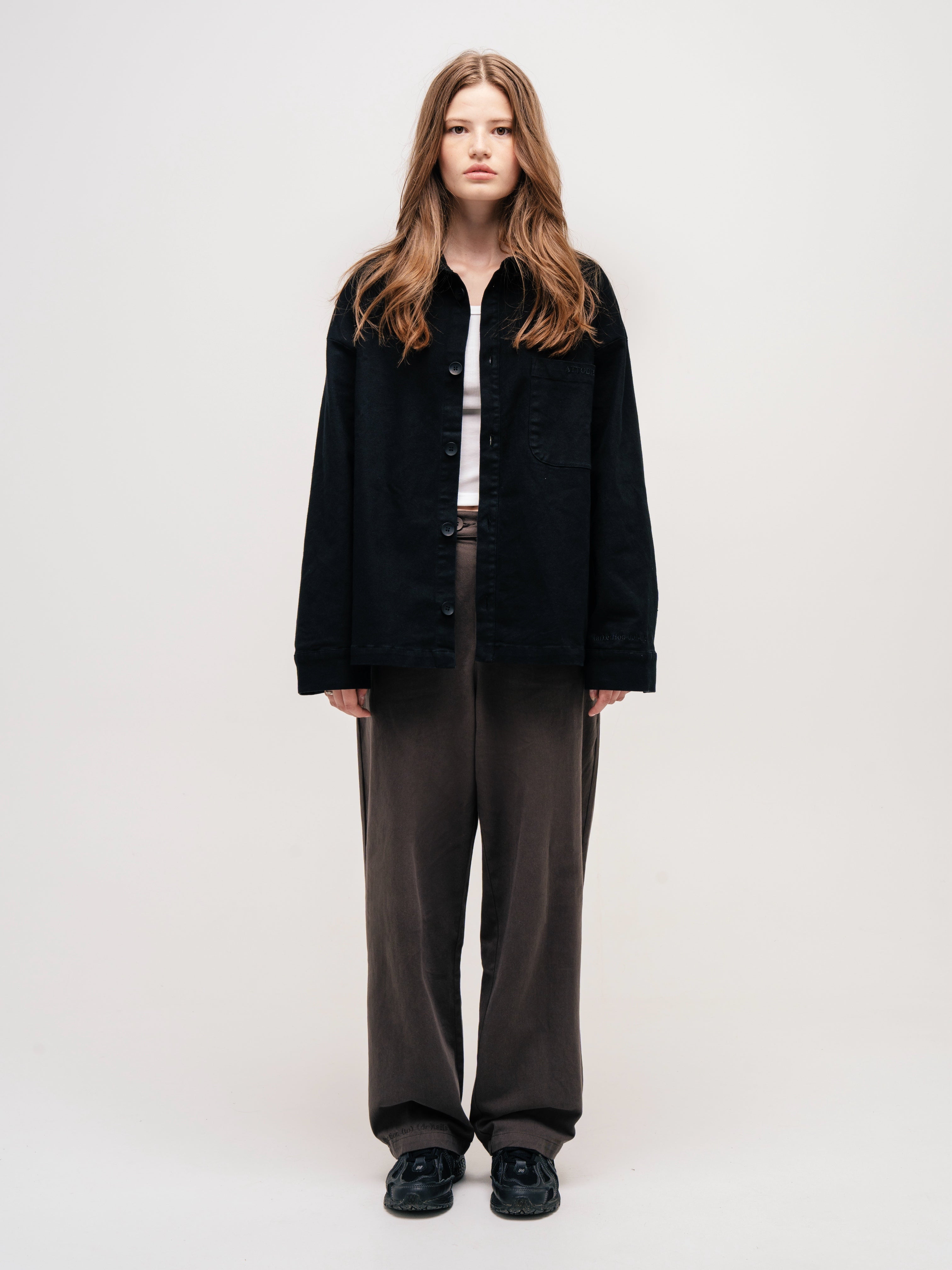 WIDE LEG TROUSERS DARK GREY - ATTODE