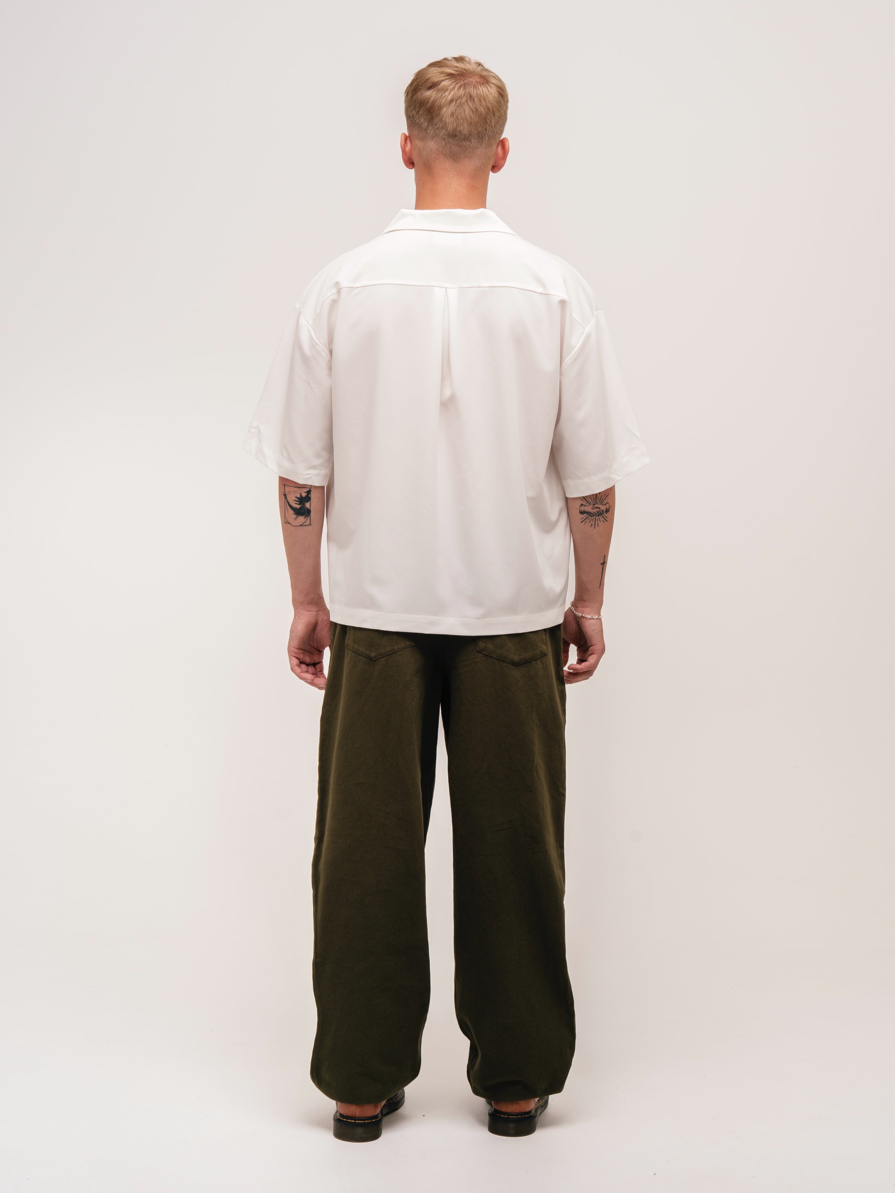 WIDE LEG TROUSERS OLIVE GREEN - ATTODE