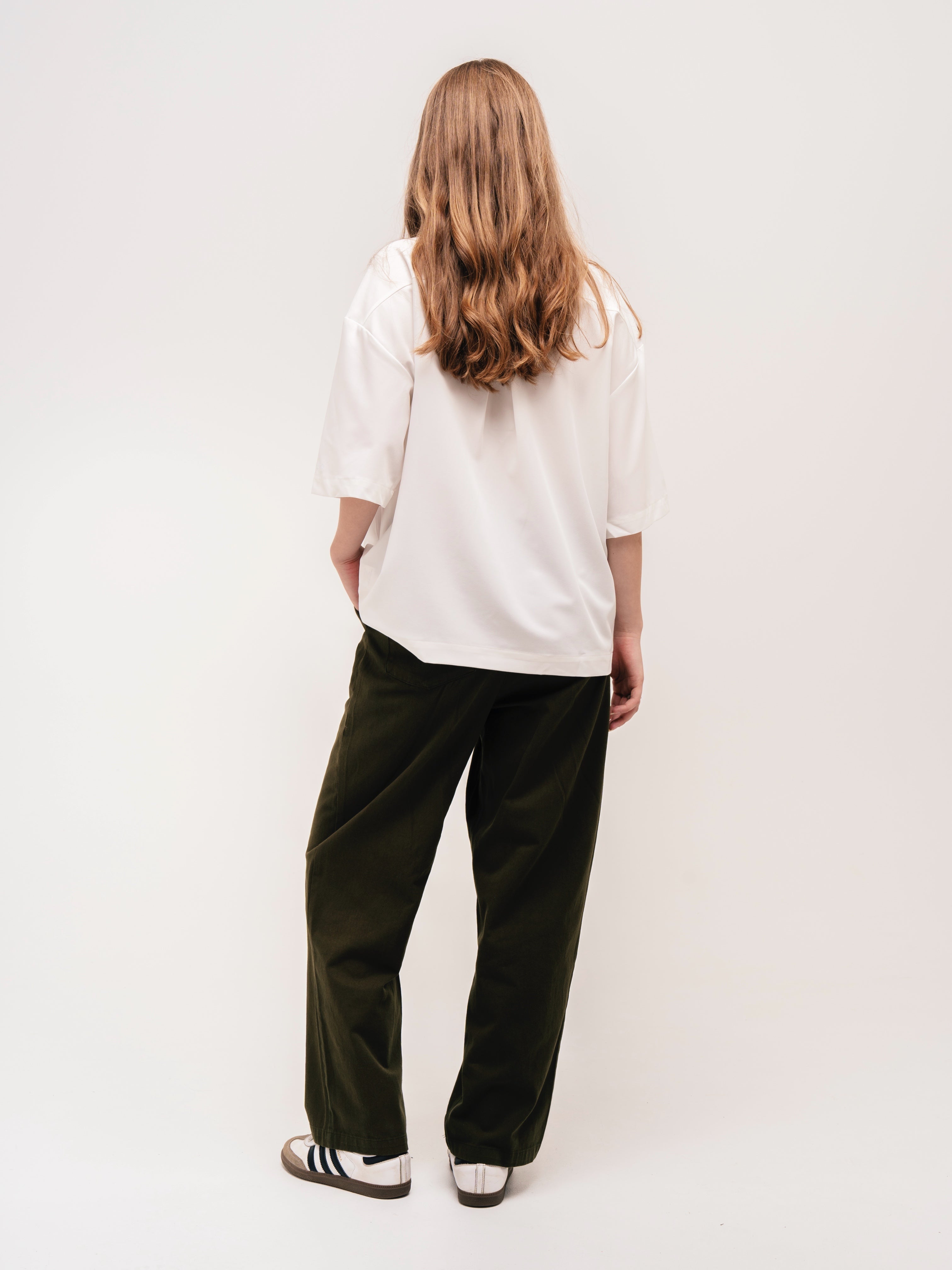 WIDE LEG TROUSERS OLIVE GREEN - ATTODE