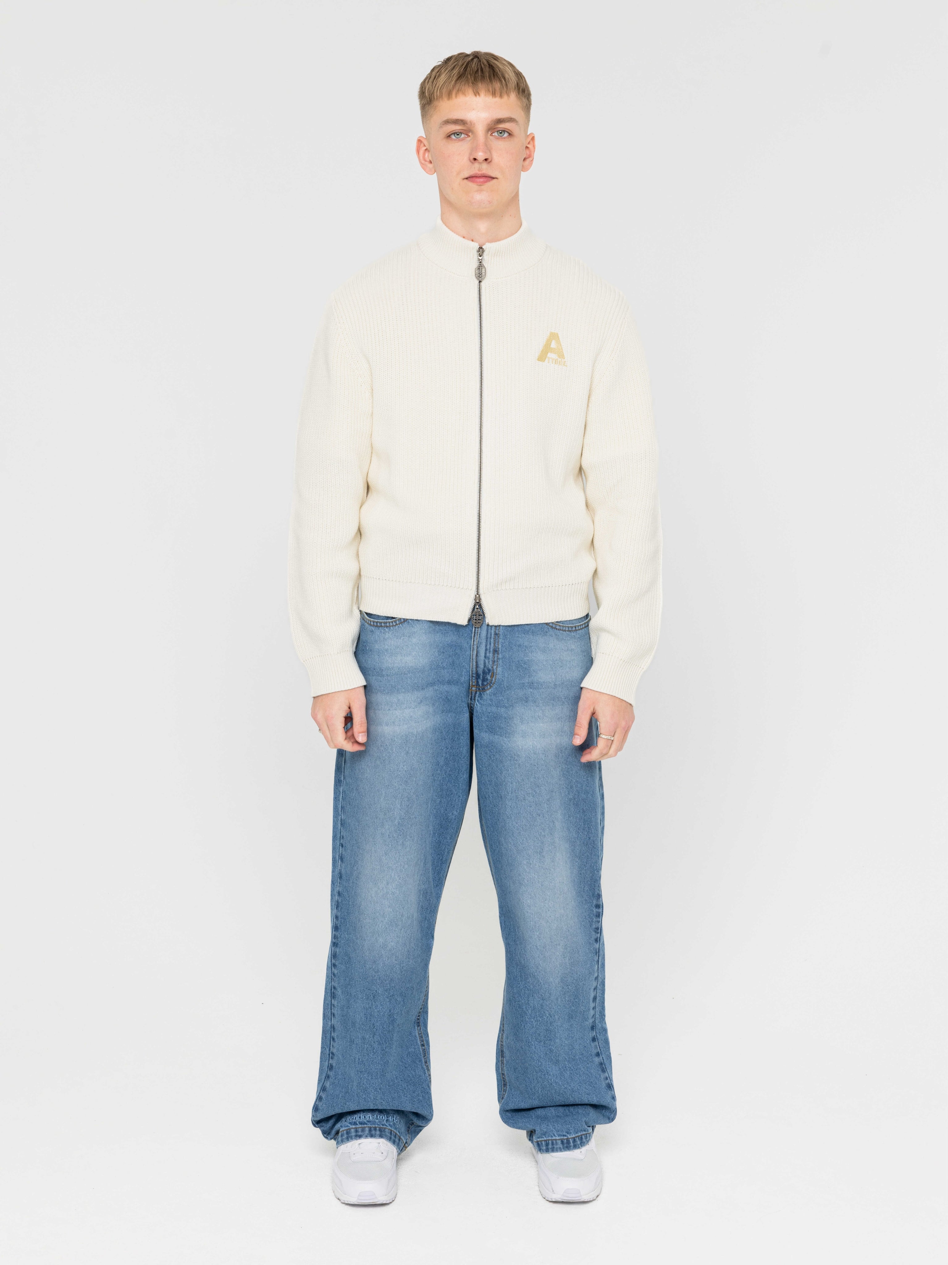 Zip Knit Bone White - ATTODE