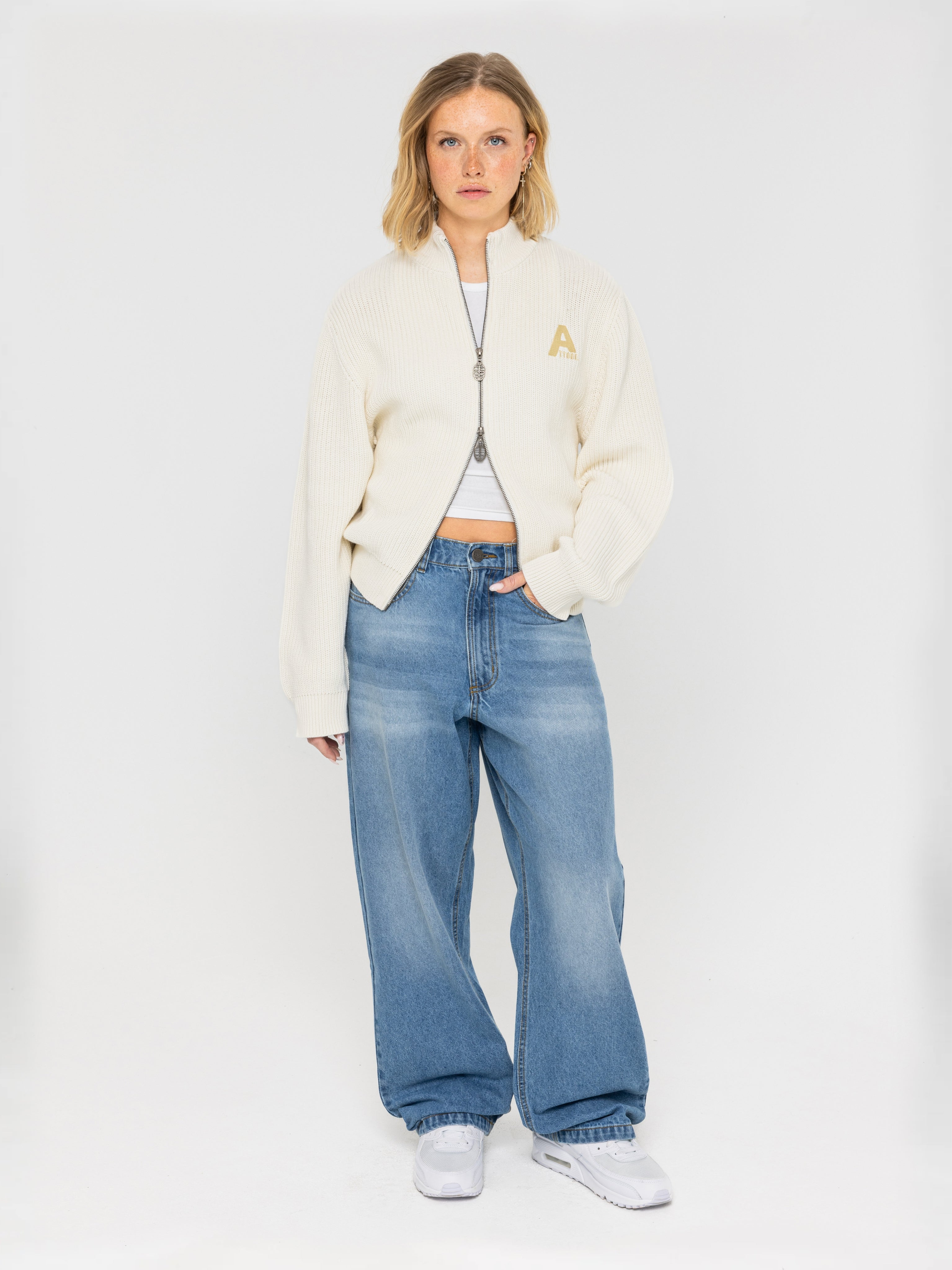 Zip Knit Bone White - ATTODE